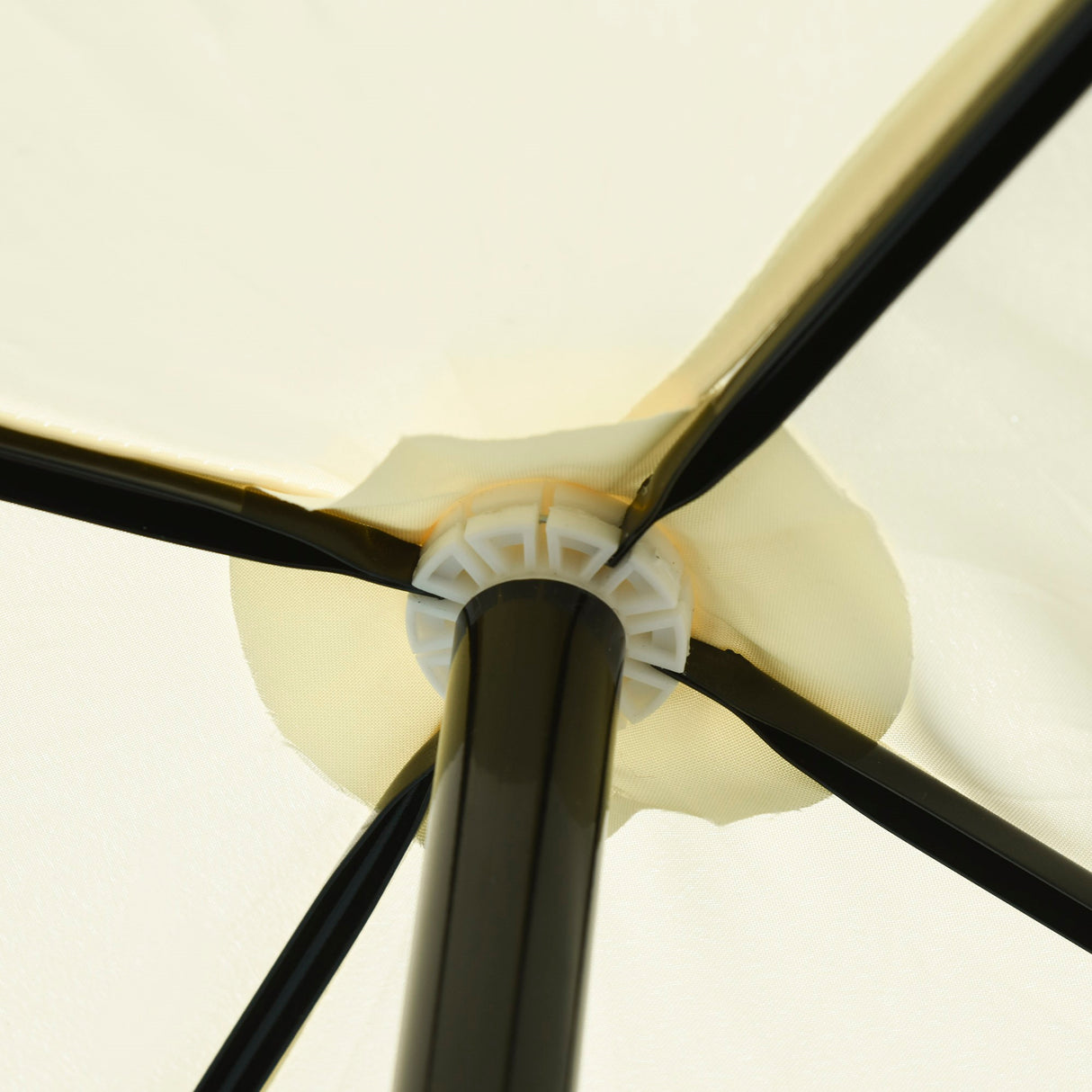 easycomfort easycomfort ombrellone da esterno 200x200cm terrazza giardino con tettuccio quadrato regolabile e portatile bianco crema