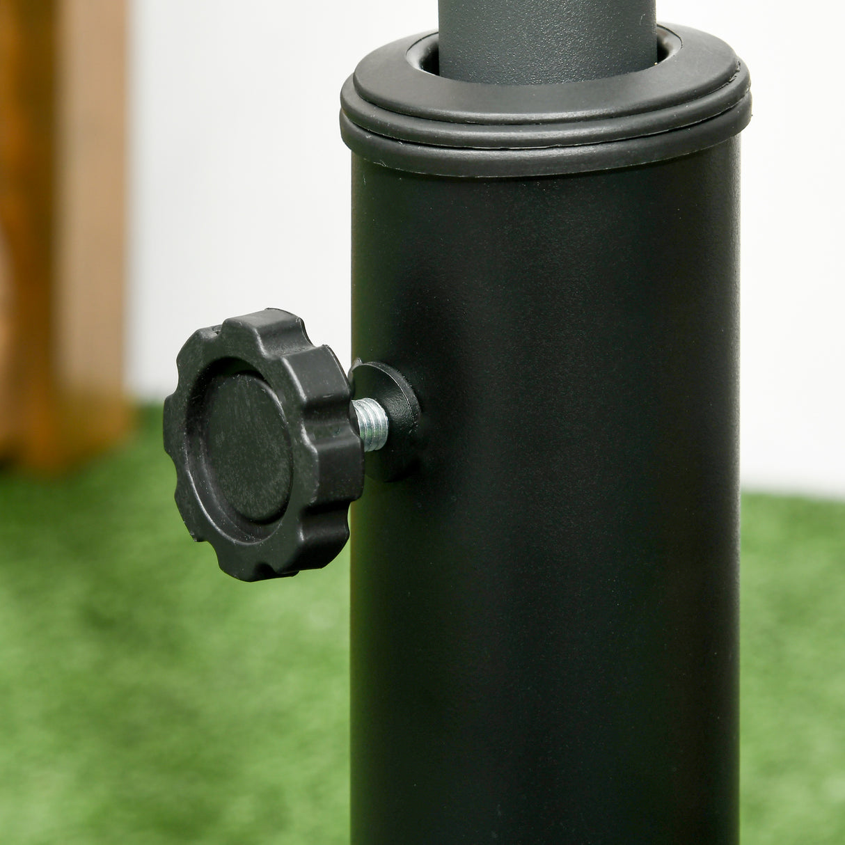 easycomfort base per ombrellone di 19kg e 51x51x32 cm in resina e acciaio per pali o32mm o38mm e o48mm nero