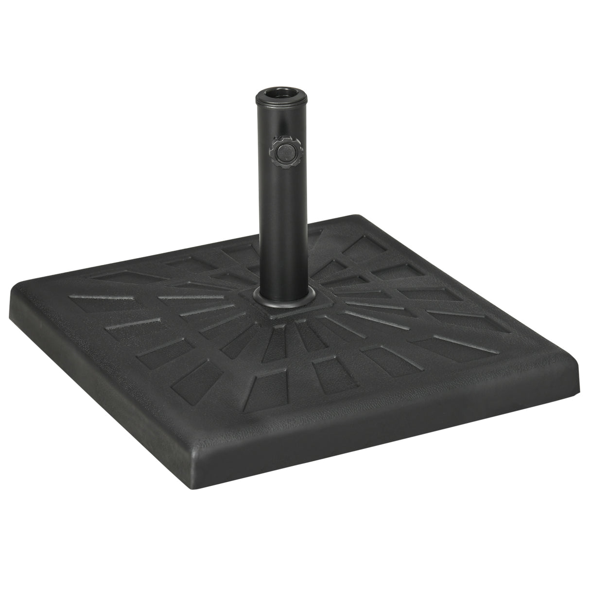 easycomfort base per ombrellone di 19kg e 51x51x32 cm in resina e acciaio per pali o32mm o38mm e o48mm nero
