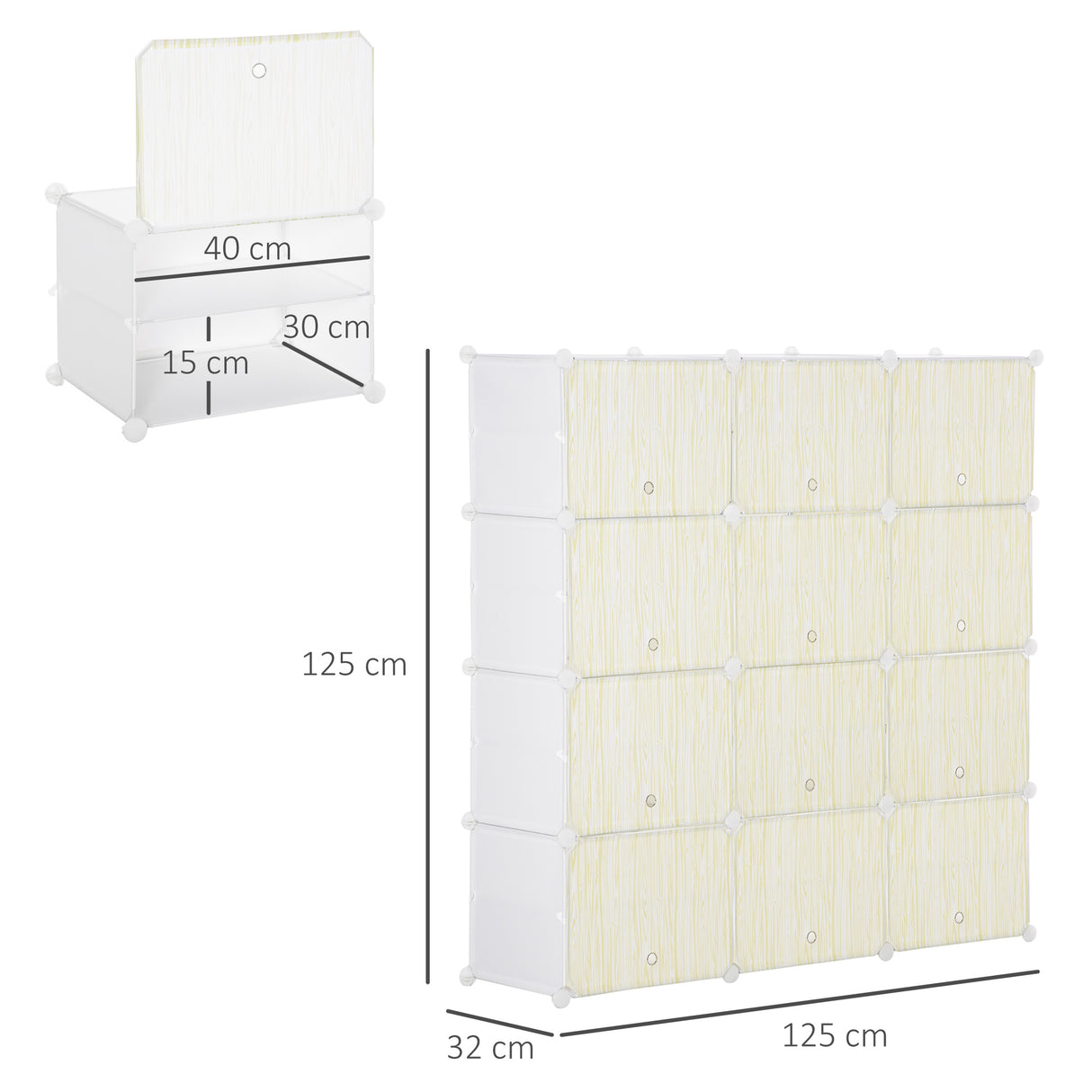 easycomfort easycomfort mobile scarpiera modulare salvaspazio 12 cubi in plastica pp e acciaio 125x32x125 cm