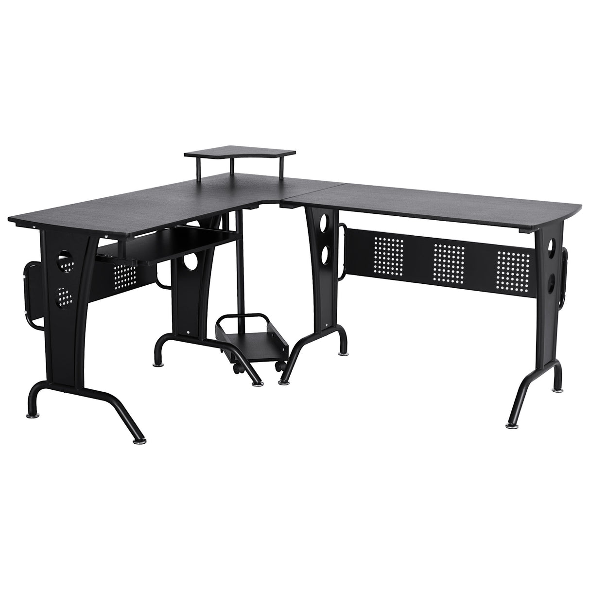 easycomfort easycomfort scrivania gaming per casa o ufficio angolare e salvaspazio con ripiano tastiera estraibile 165x145x86 5cm nera ean 8054111848558