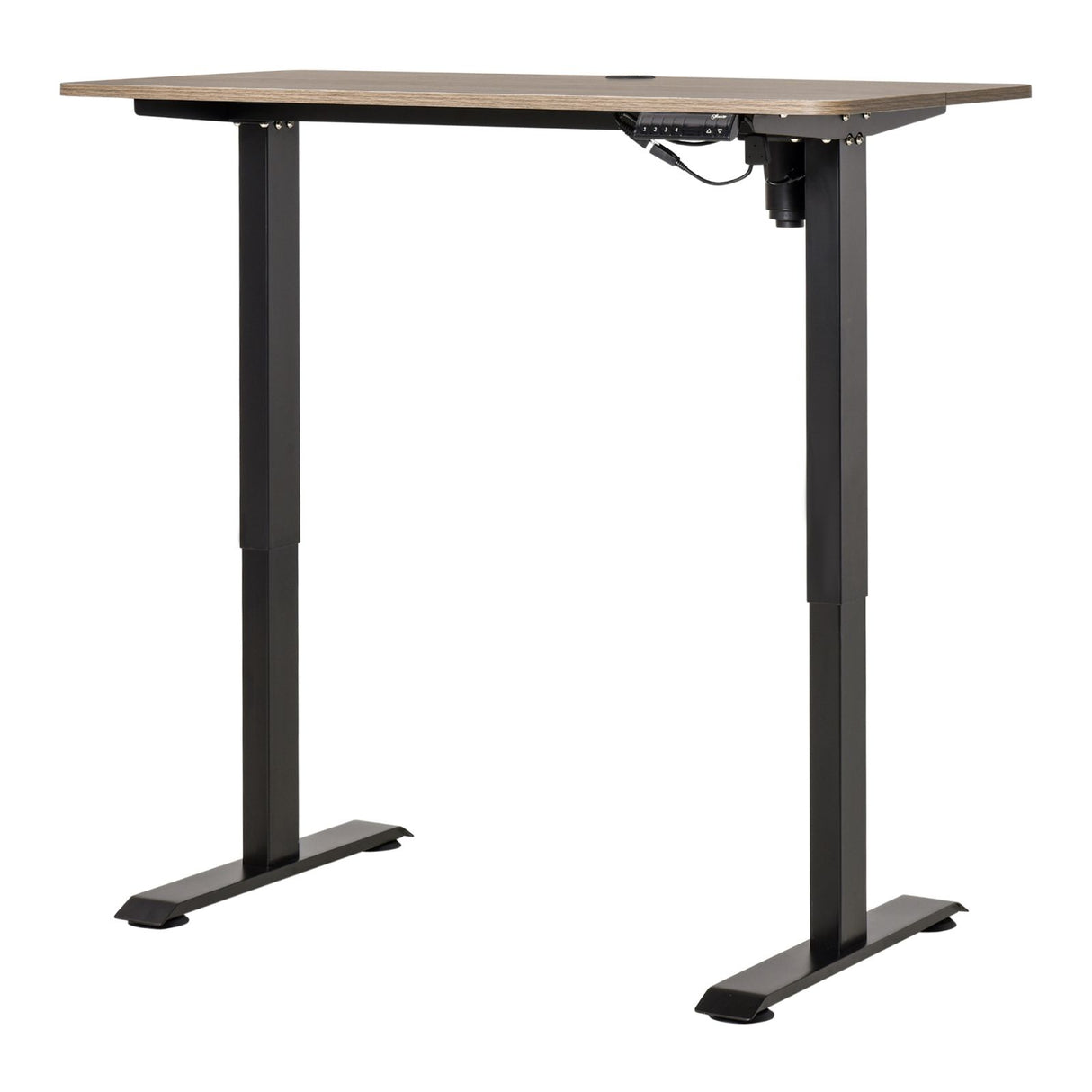 easycomfort easycomfort scrivania sollevabile a 4 altezze regolazione elettrica struttura in metallo e legno teak nero