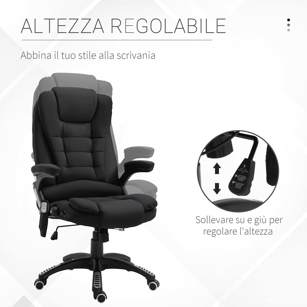 easycomfort easycomfort poltrona massaggiante da ufficio e casa con altezza regolabile e 6 punti di massaggio 67x74x107 116 cm nera