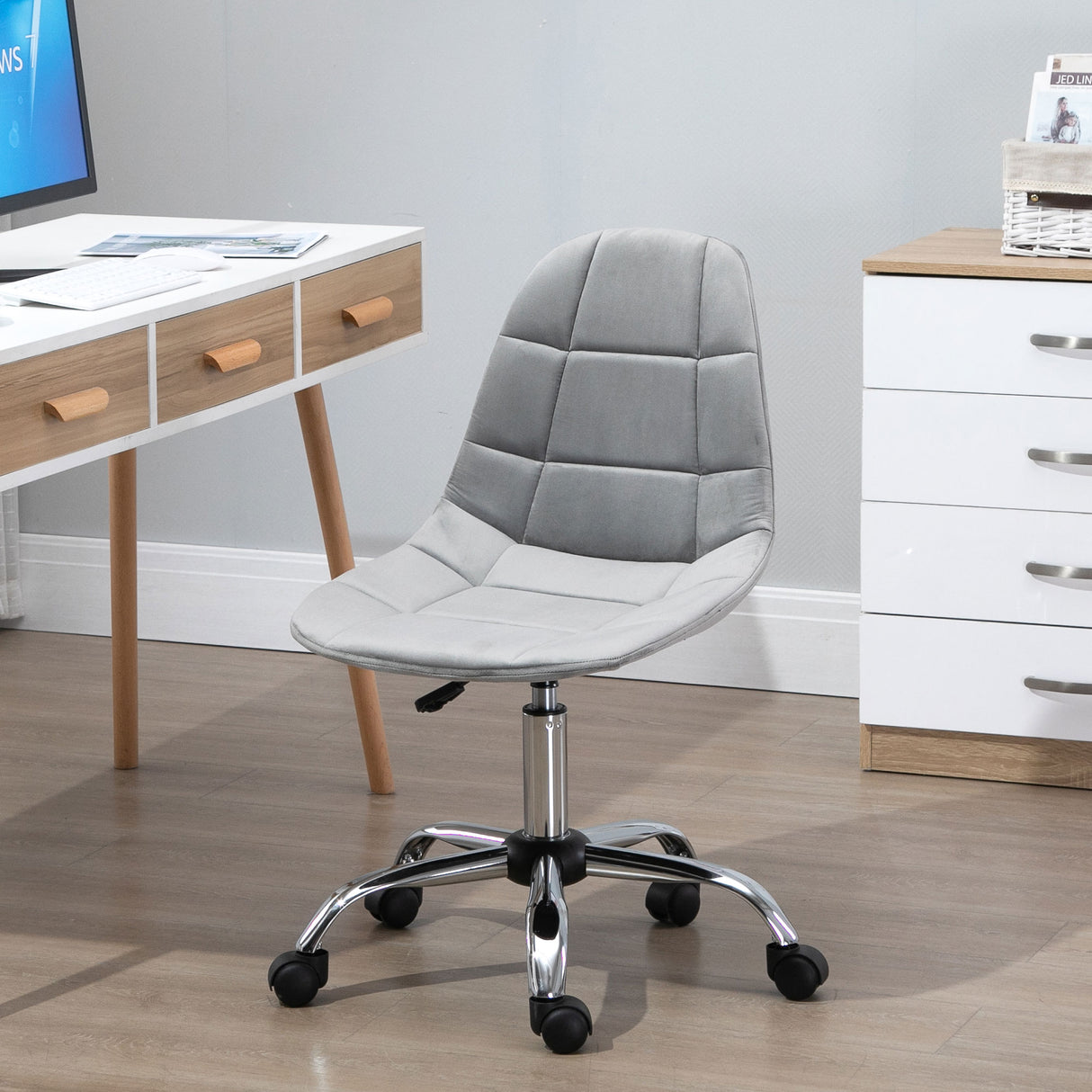 easycomfort easycomfort sedia girevole design ergonomico e regolabile senza braccioli grigio 59x59x81 91cm ean 8054144136615