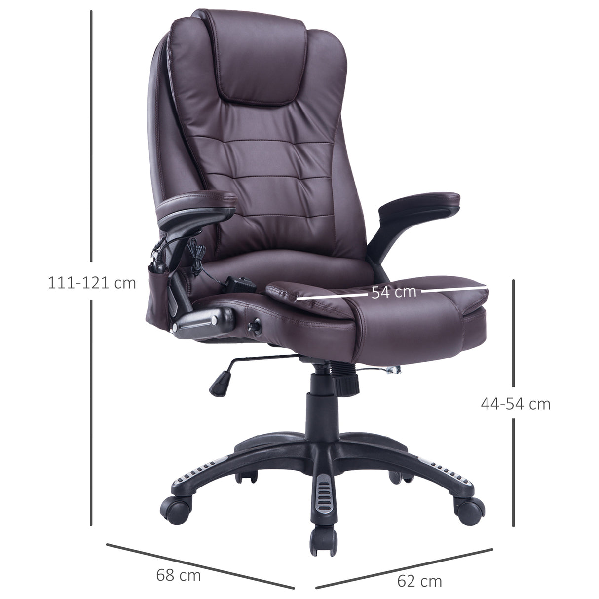easycomfort easycomfort poltrona massaggiante da ufficio ad altezza regolabile con 6 punti massaggianti in pu 62x68x111 121 cm marrone ean 8054144134024