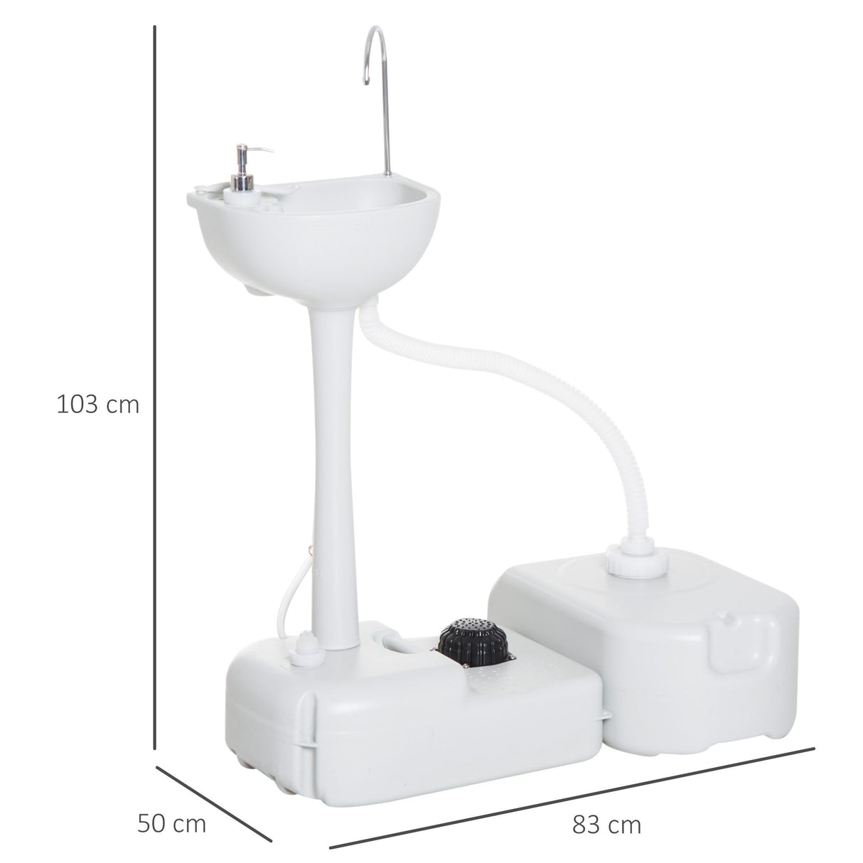 easycomfort easycomfort lavabo portatile da campeggio con 2 ruote serbatoio acqua 17l cisterna di scarico 24l e serbatoio sapone 3.5l