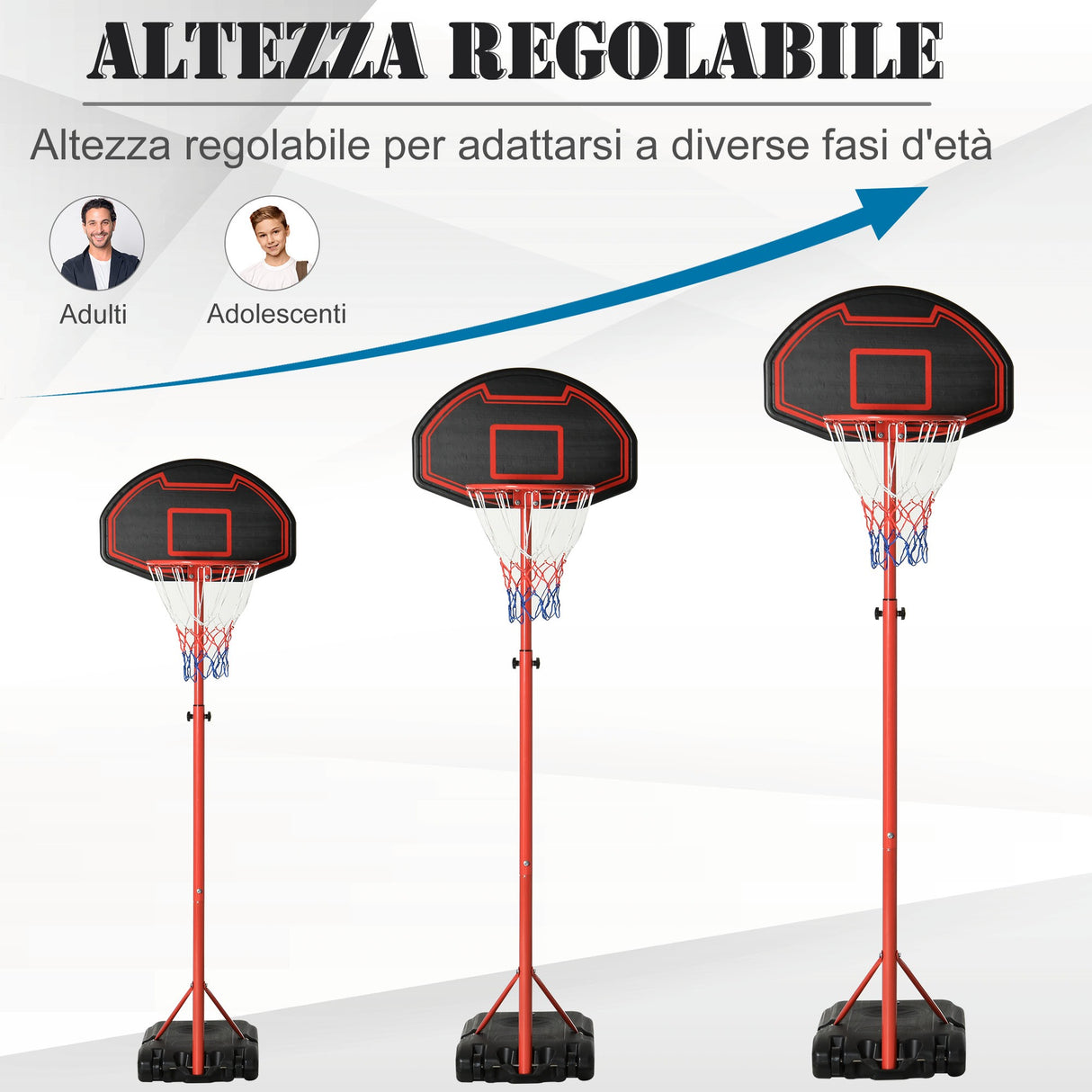 easycomfort easycomfort canestro portatile per bambini con altezza regolabile e base da riempire in acciaio e nylon