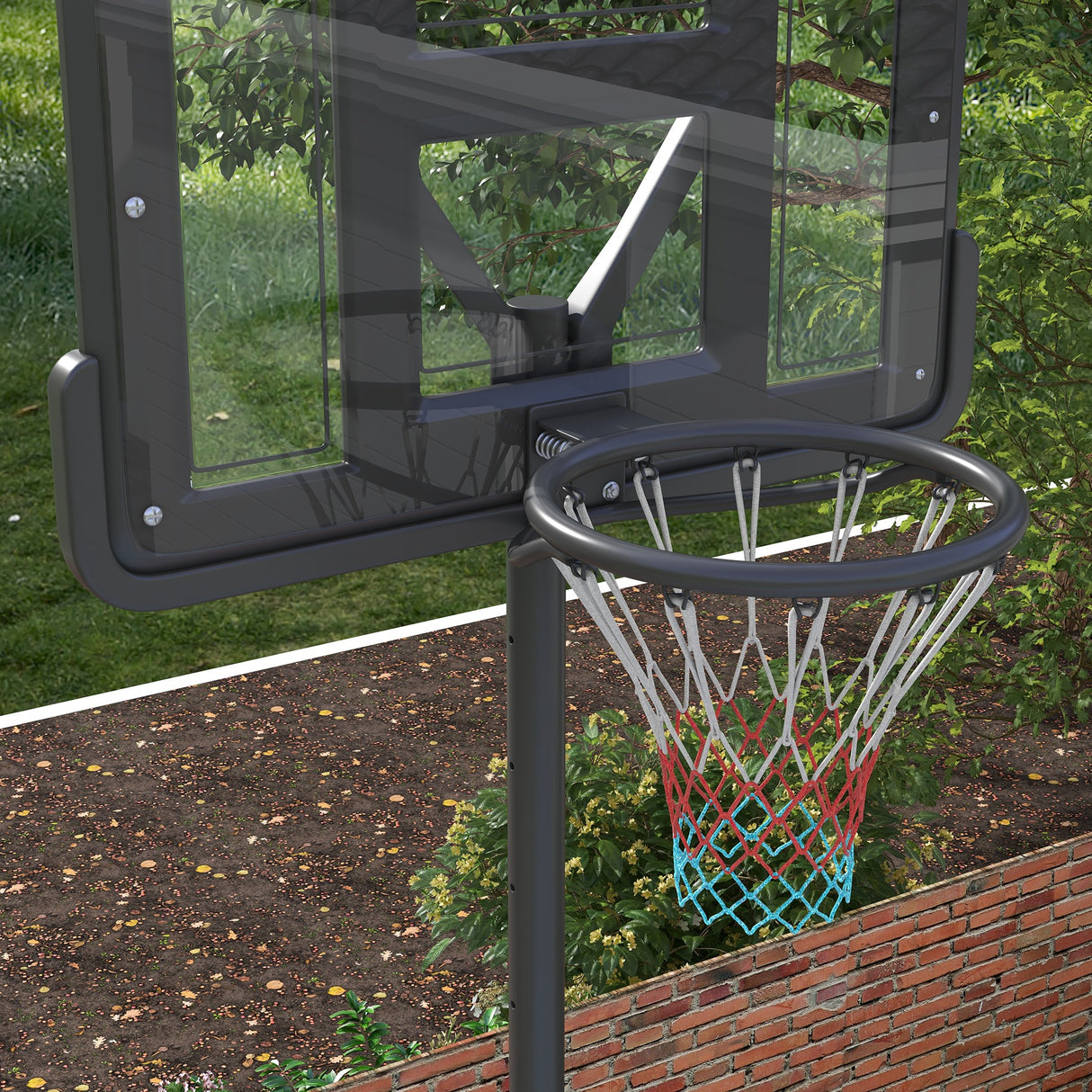 easycomfort canestro basket ad altezza regolabile per giardino e piscina con base riempibile 110x75x195 370 cm nero
