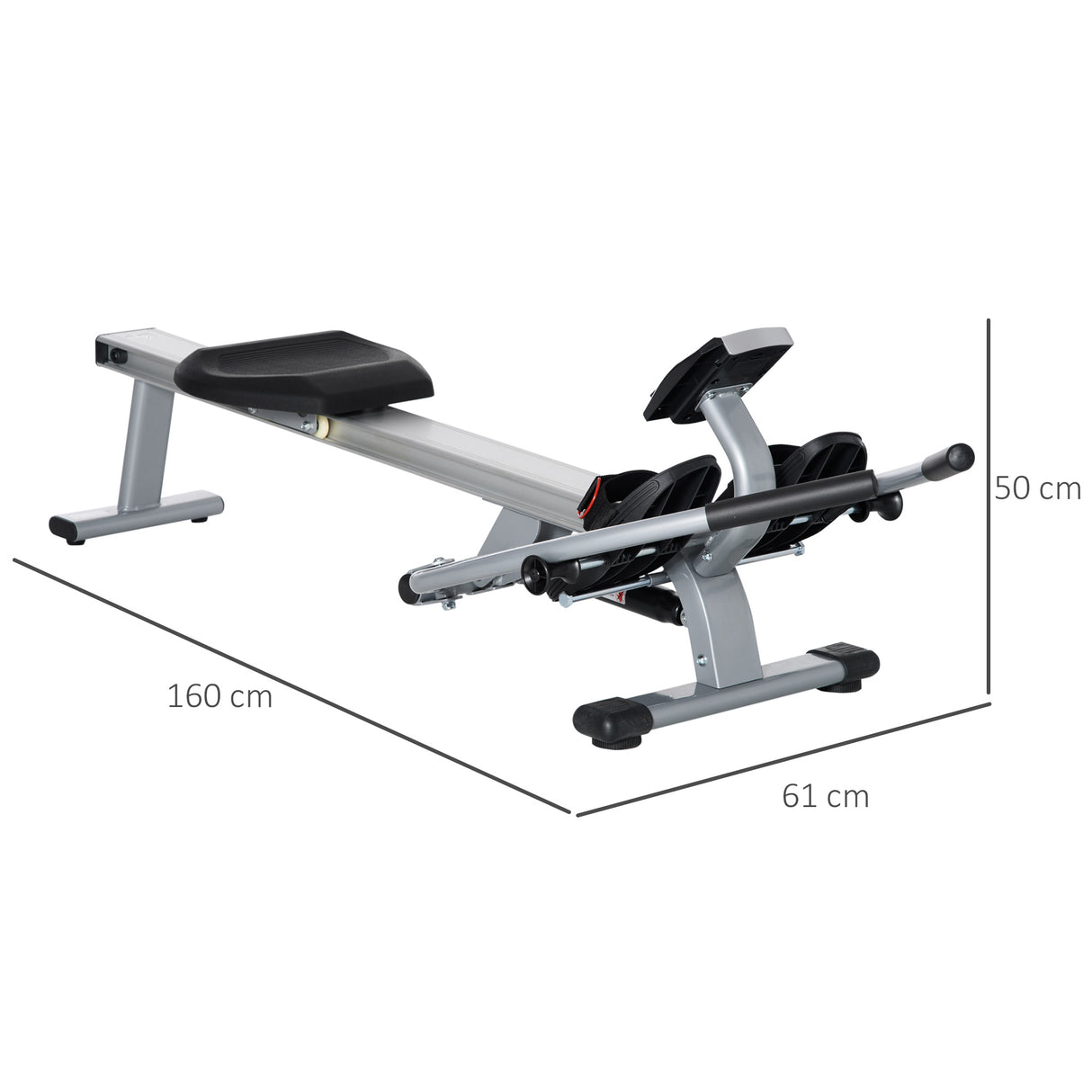 easycomfort vogatore a 12 resistenze con monitor digitale e struttura in alluminio acciaio e abs 160x61x50 cm