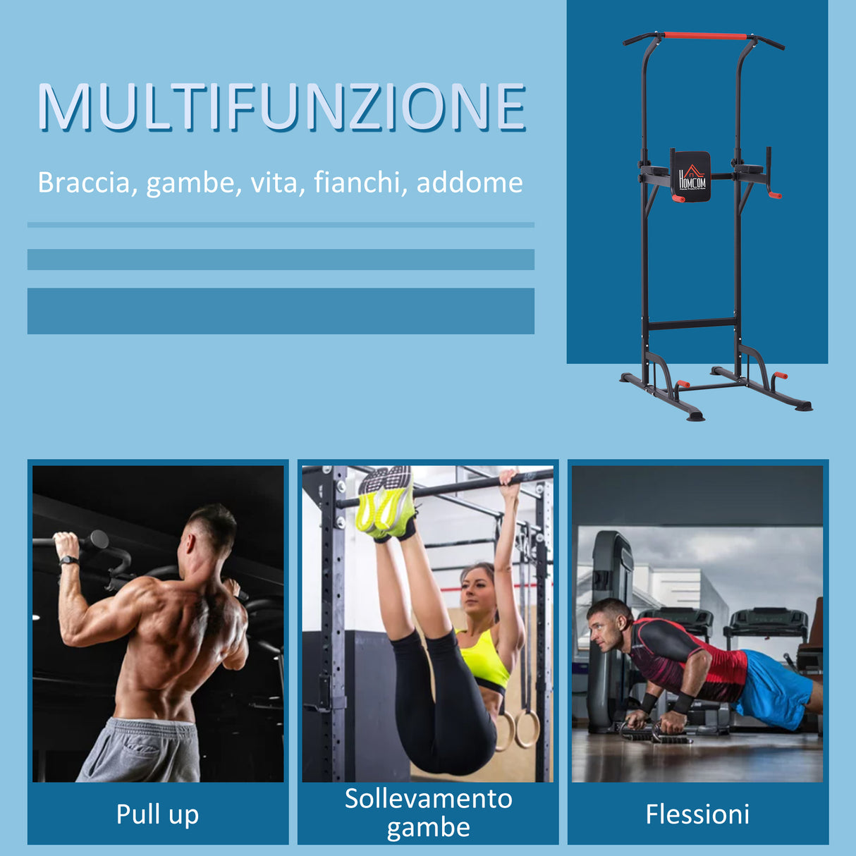 easycomfort easycomfort barra per trazioni power tower stazione fitness multifunzione 181 229cm