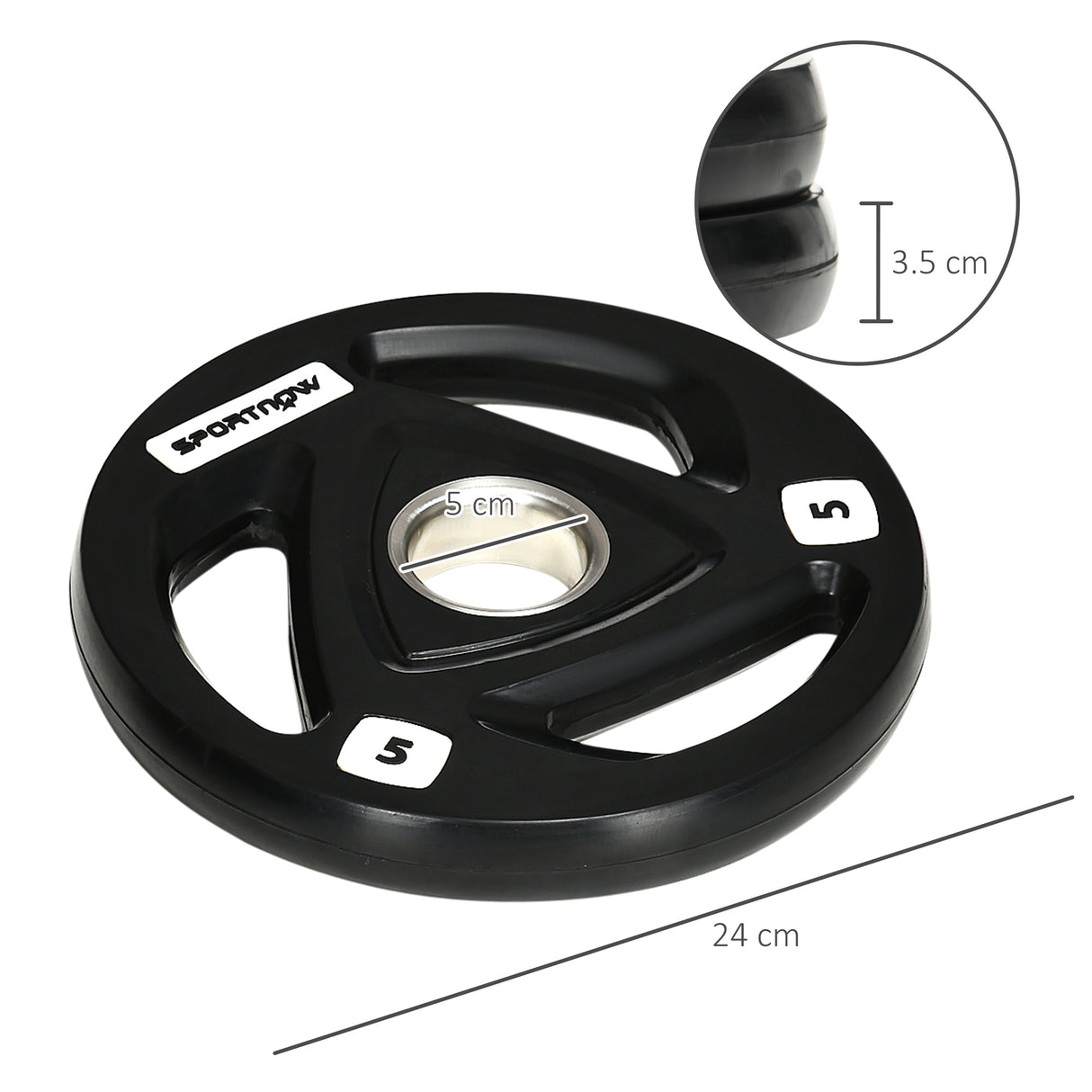 easycomfort set di 2 dischi pesi in acciaio con rivestimento in gomma per bilanciere