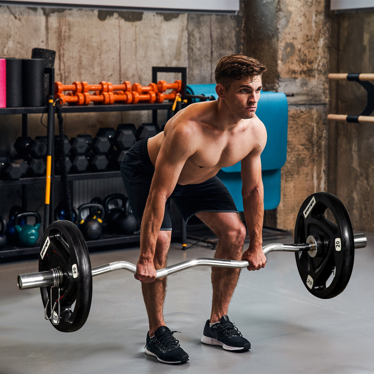 easycomfort set di 2 dischi pesi da 20kg in acciaio con rivestimento in gomma per bilanciere