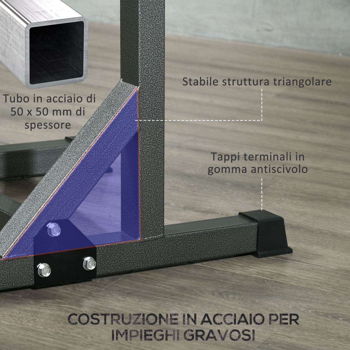 easycomfort supporto per bilanciere con altezza e larghezza regolabili in acciaio ed eva 60 87x65x121 158cm nero