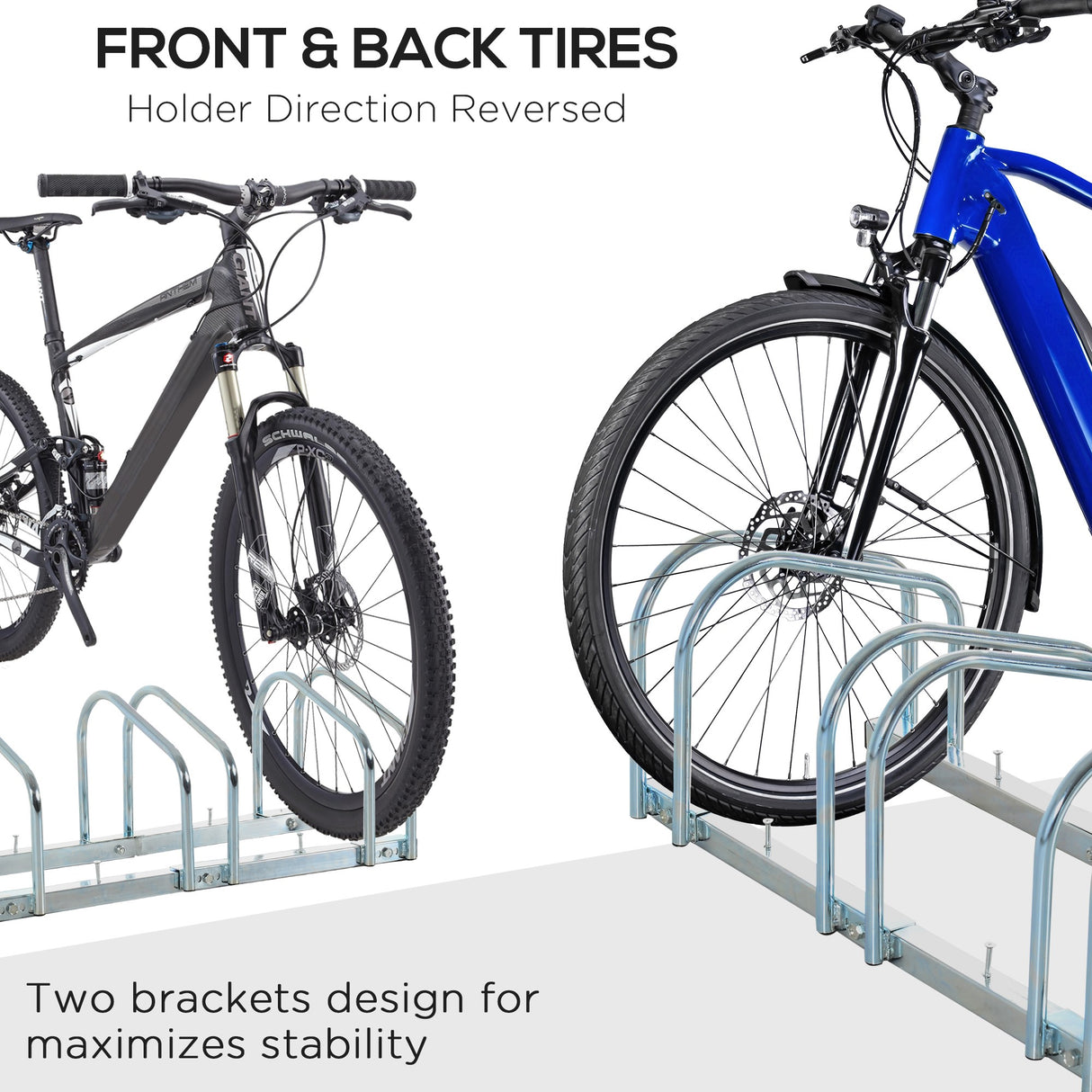 easycomfort easycomfort rastrelliera portabiciclette parcheggio per 3 biciclette tubi dacciaio 70 5 33 27cm argento