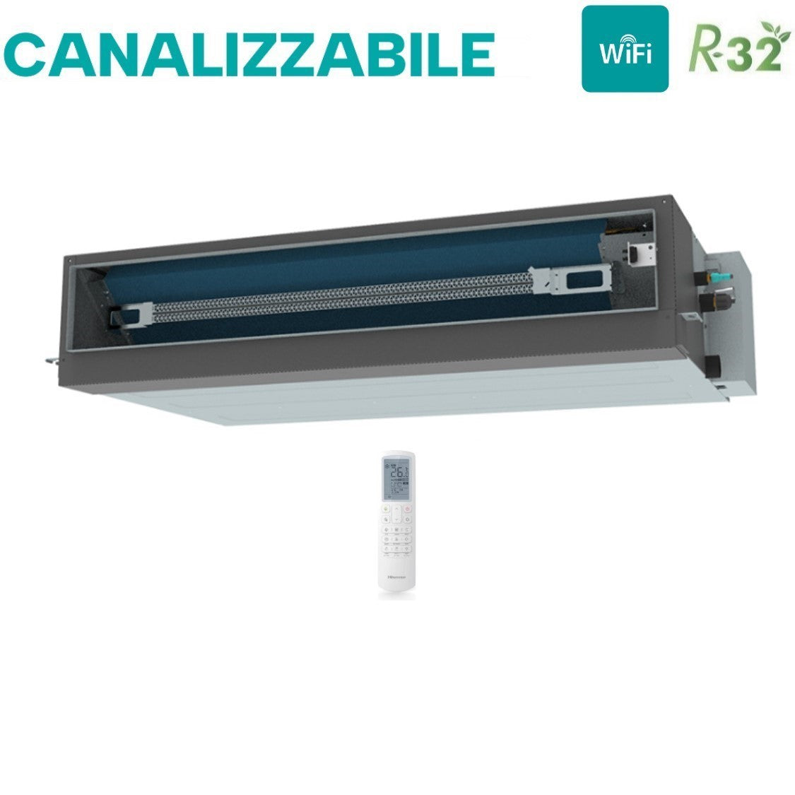 Hisense Kanal-Innengerät 24000 Btu AUD71UX4RFM8 R-32 Wi-Fi, optional mit Standard-Fernbedienung