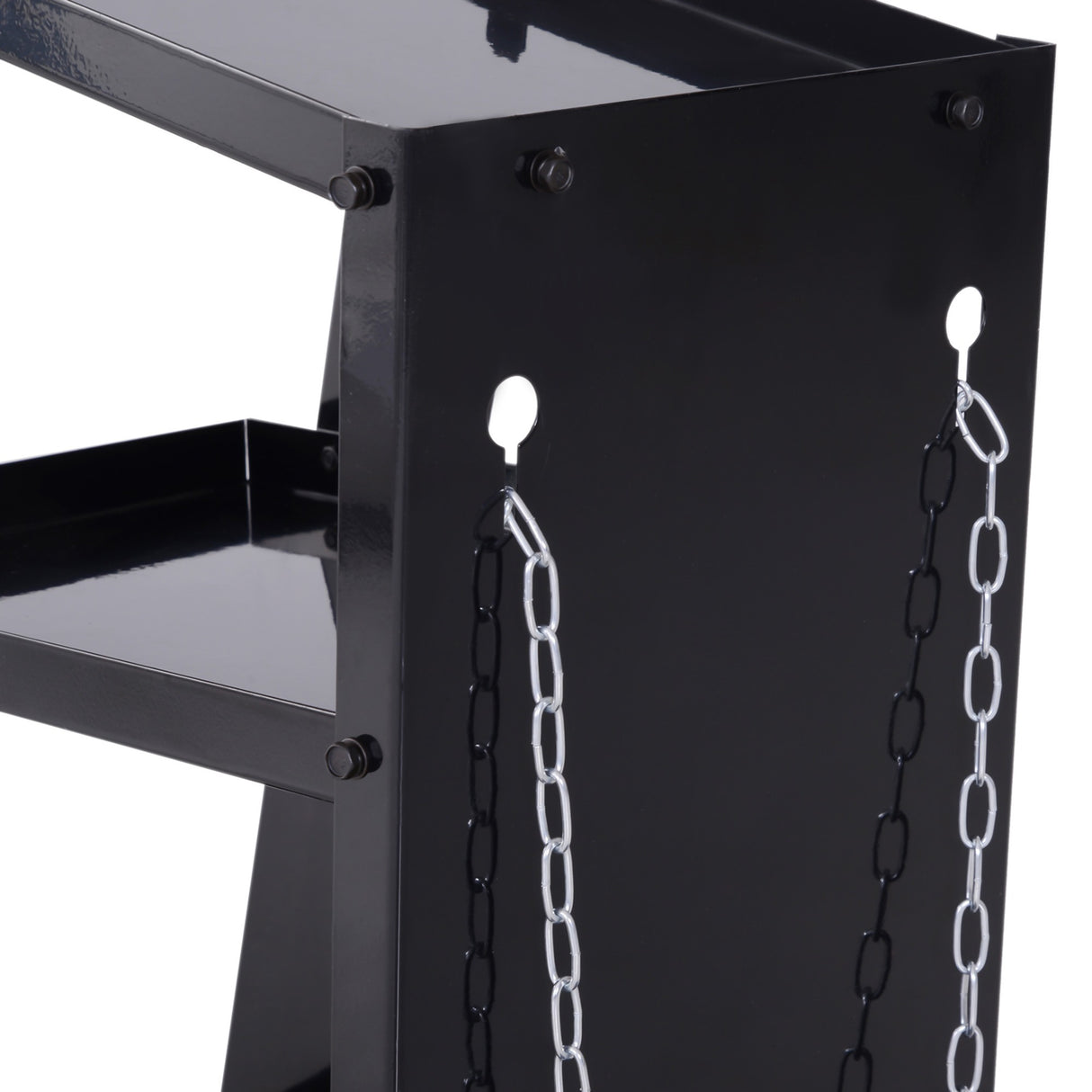 easycomfort carrello porta utensili attrezzi 3 ripiani 4 ruote in gomma max. 50kg da officina acciaio 71 x 70 x 39cm nero
