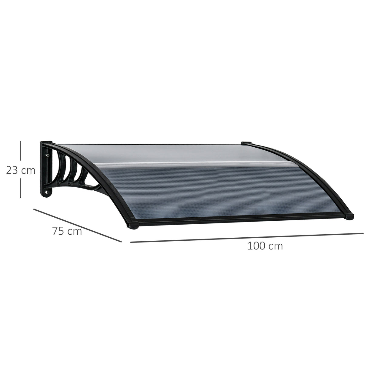 easycomfort tettoia in policarbonato anti uv da esterno per porte e finestre 200x80cm 30045