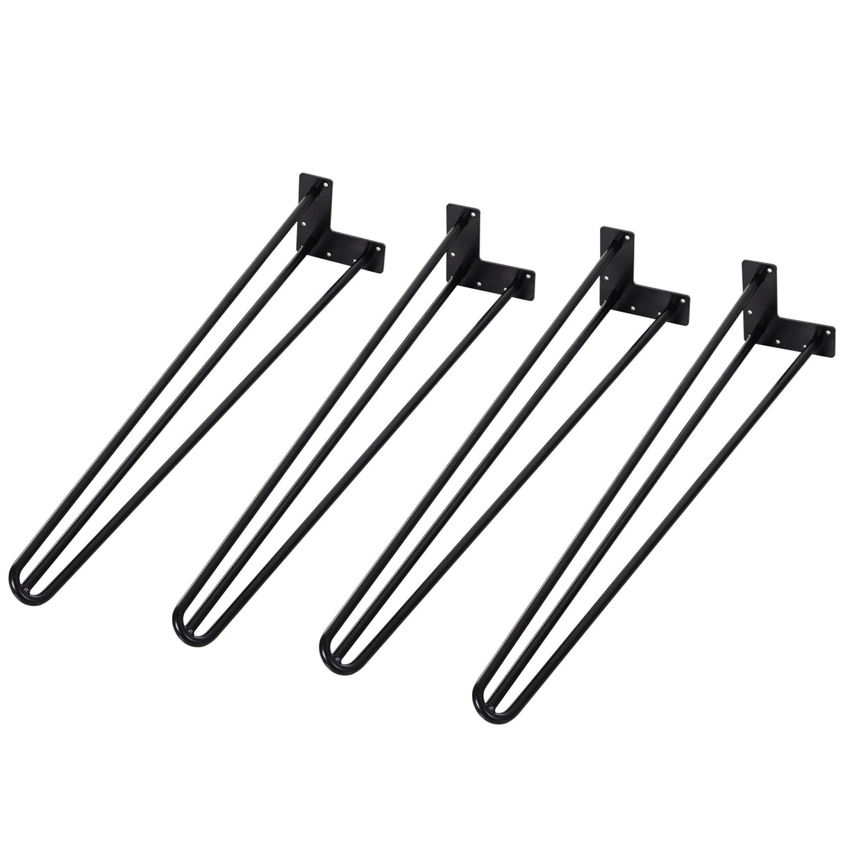easycomfort gambe per tavoli set 4 pezzi in acciaio preforato con 20 viti incluse 12x12x71 cm nero