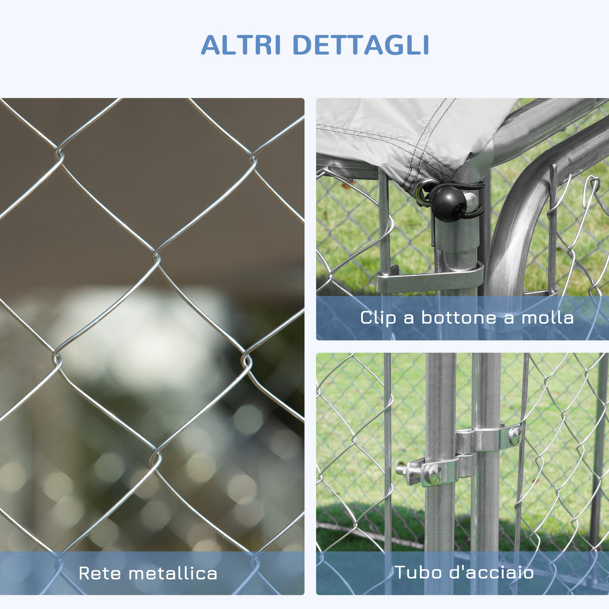 easycomfort recinto per cani da esterno recinto per animali con copertura impermeabile 230x230x175cm