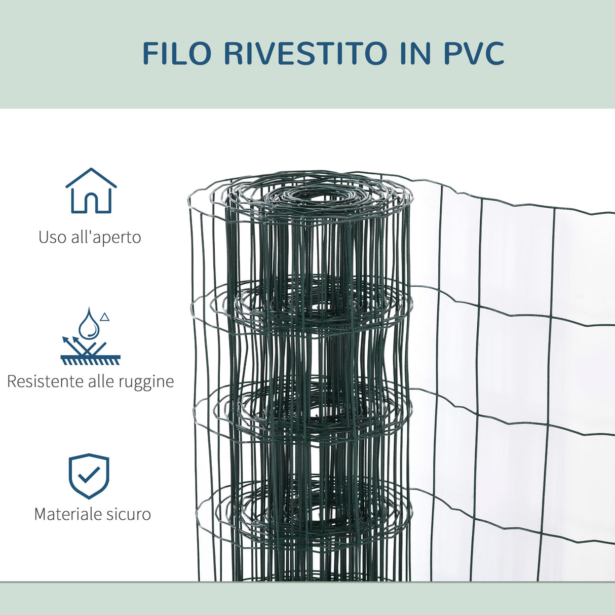 easycomfort rete per recinzioni in metallo con rivestimento in pvc rotolo da 10x1m verde