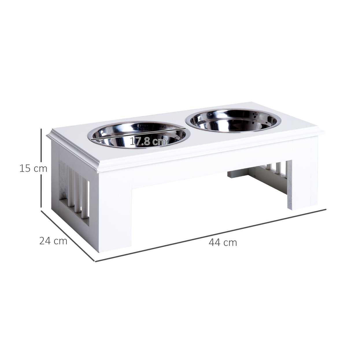 easycomfort easycomfort ciotola rialzata per cani in acciaio inossidabile 2 piatti 44x24x15cm
