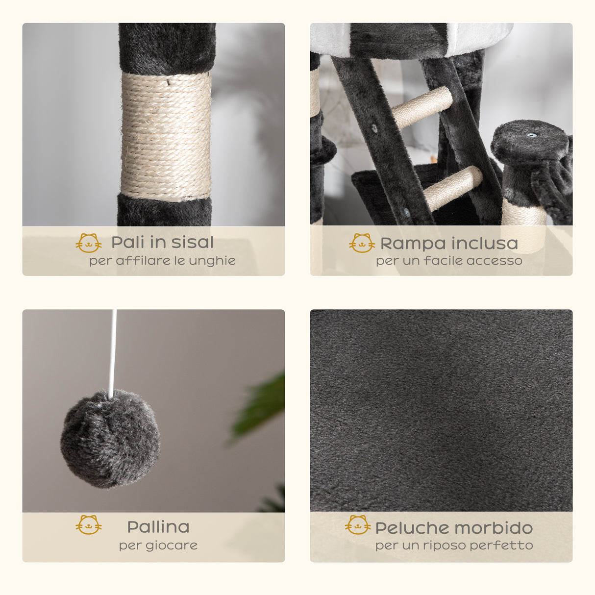 easycomfort easycomfort tiragraffi a soffitto multilivello 240 260cm cucce scale corde sisal