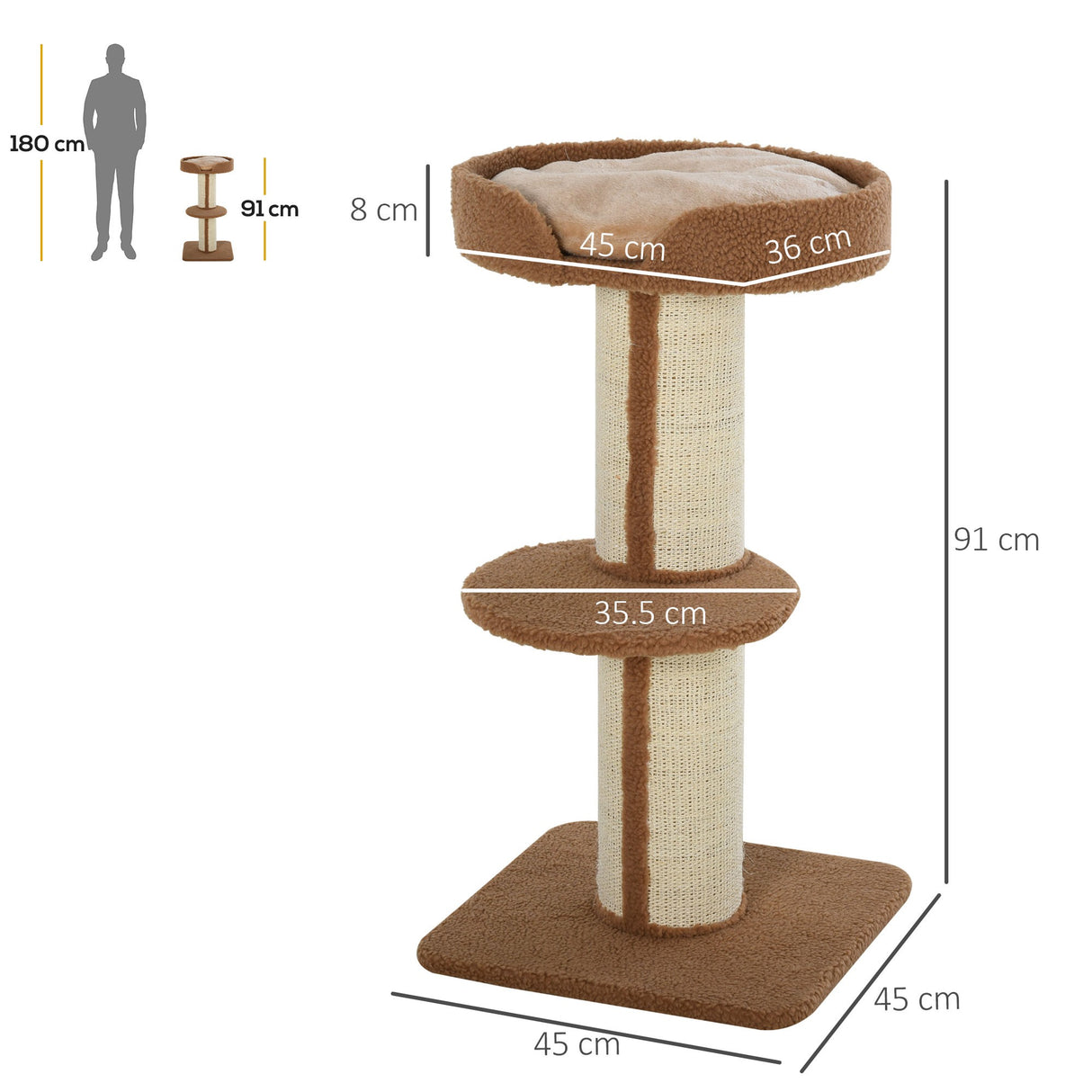 easycomfort easycomfort tiragraffi ad albero per gatti con cuccia cuscino rivestimento peluche e pali in corda sisal
