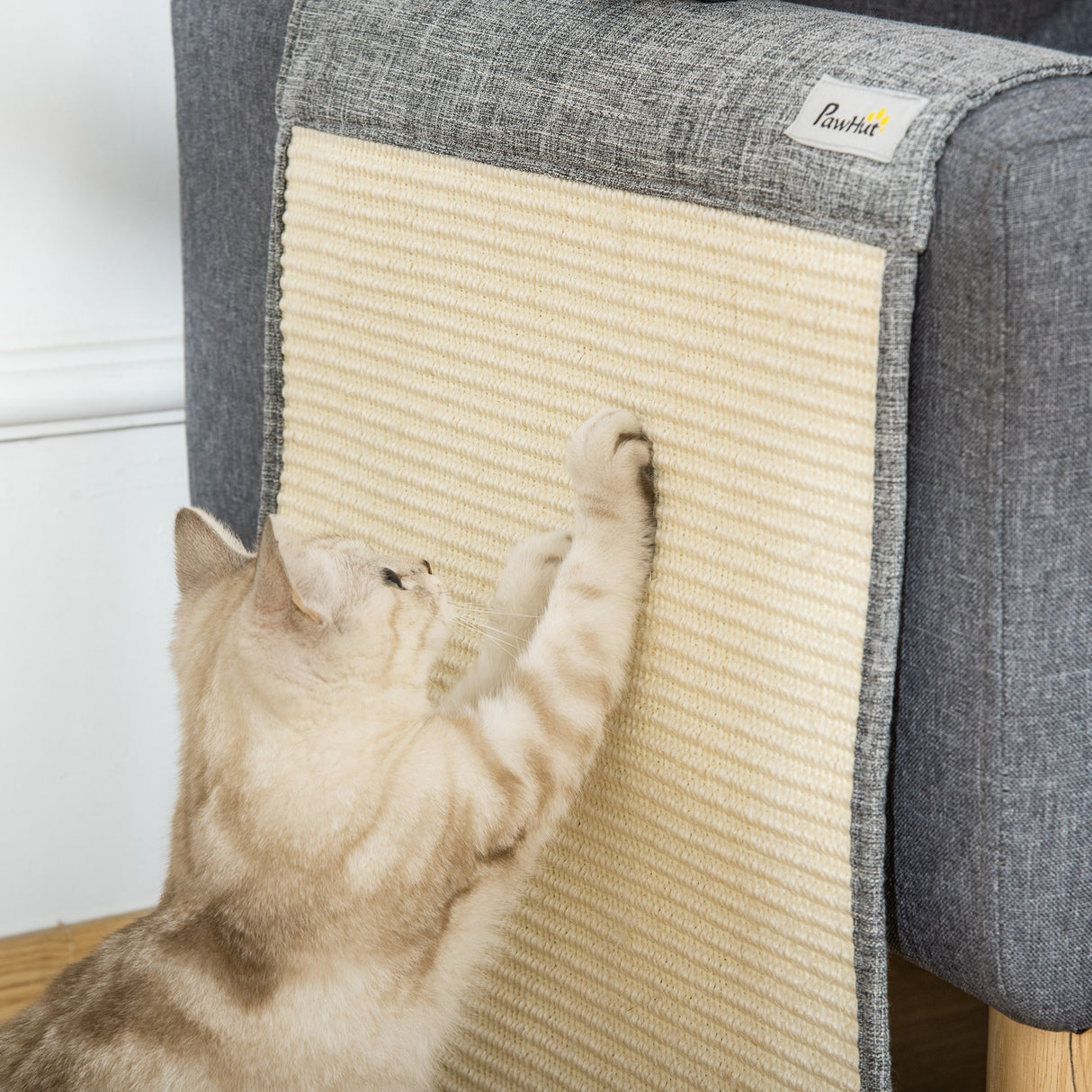 easycomfort easycomfort set 2 tiragraffi per gatti da divano tappetini tiragraffi in sisal e poliestere 130x45cm grigio