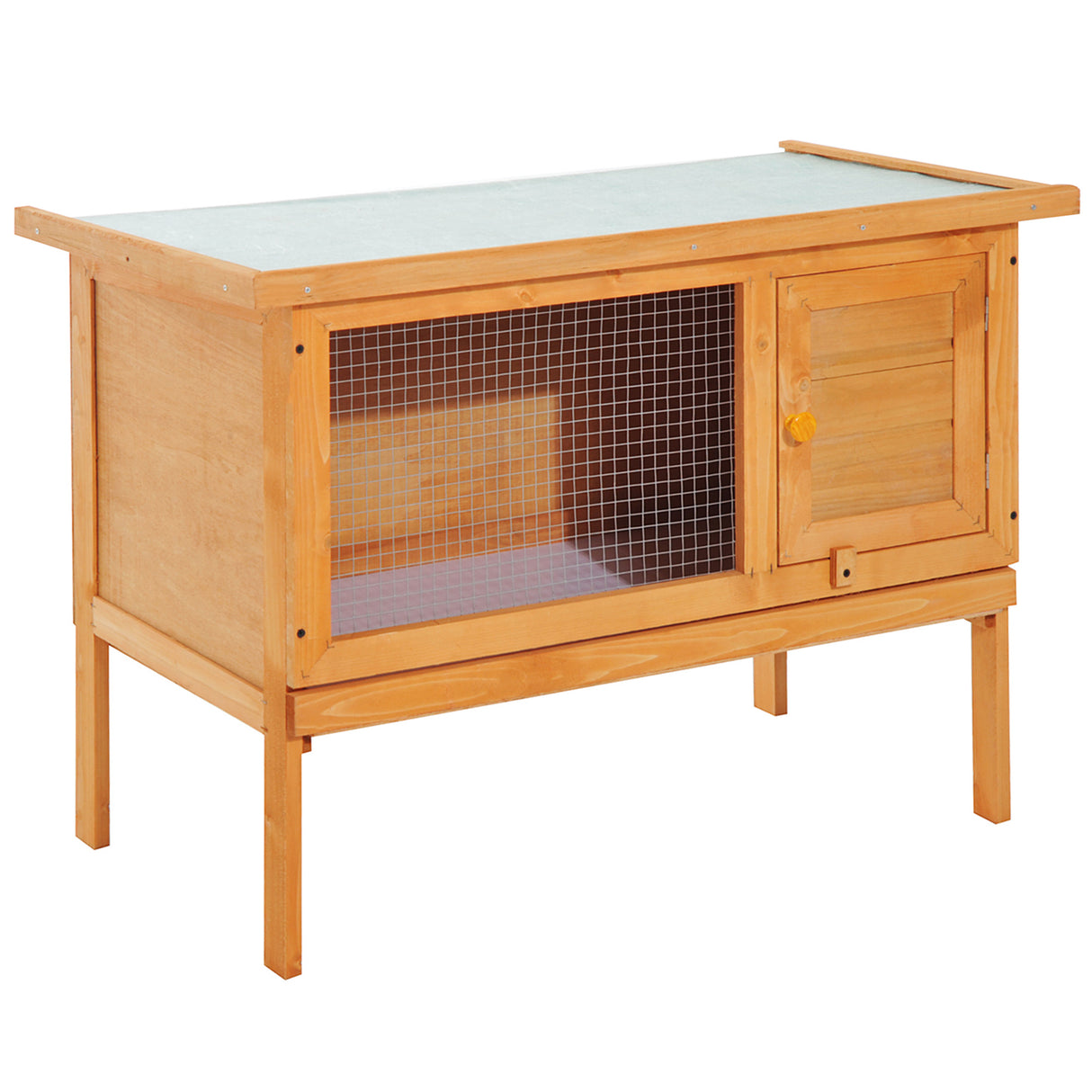 easycomfort easycomfort gabbia per conigli conigliera da esterno in legno di abete 90x45x65cm