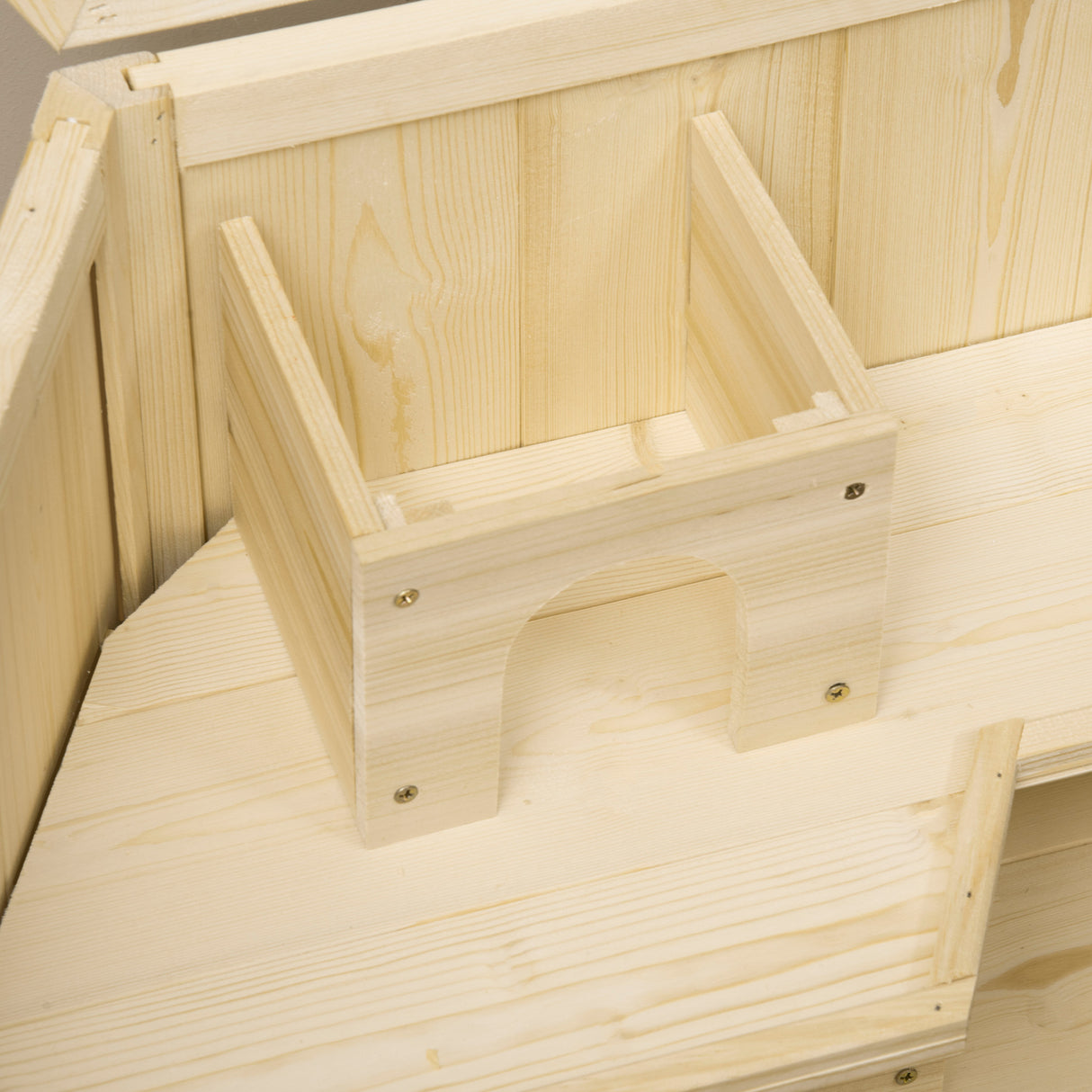 easycomfort casetta per criceti in legno a 3 livelli casa per criceti e piccoli roditori con tetto apribile e parete trasparente 115x60x55cm