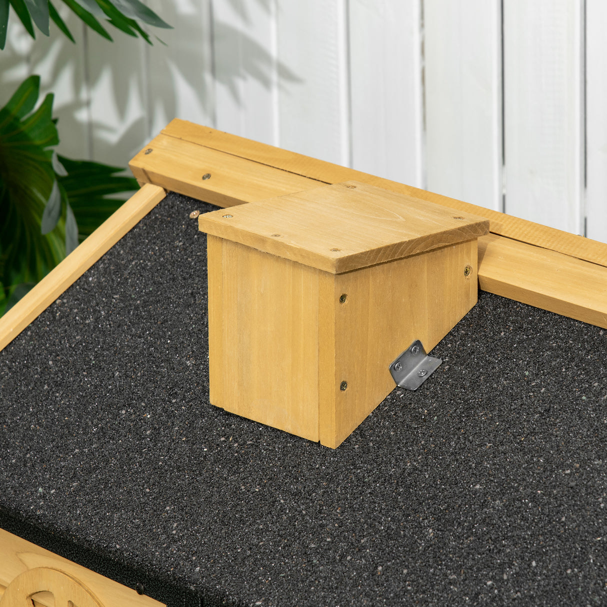 easycomfort conigliera da esterno a 2 livelli in legno di abete e acciaio con vassoio rimovibile 120x55.5x80 cm