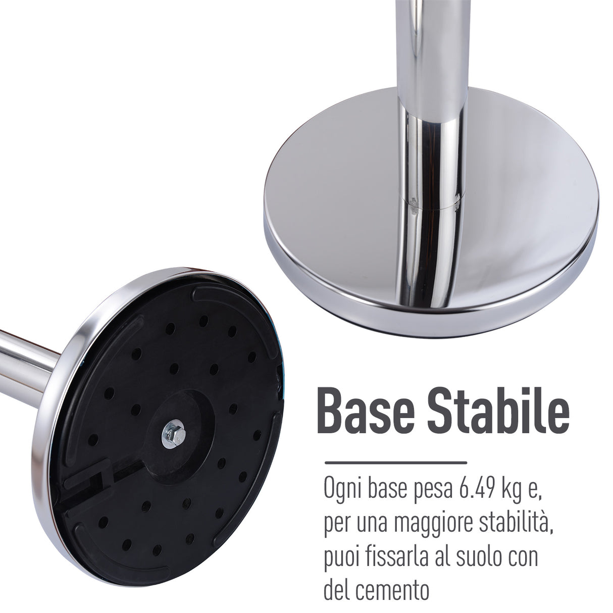 easycomfort easycomfort colonnine segnapercorso con nastri neri di 2m separa in acciaio inox e nylon 200x32x90cm
