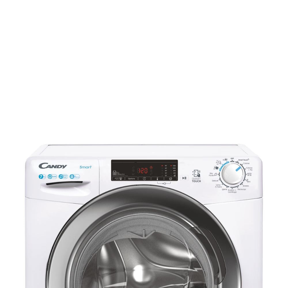 candy lavatrice a carica frontale candy css4127twr31 11 slim 7 kg classe c 1200 giri a85xl60xp40 tecnologia nfc contenuti extra sullapp bianco ean 8059019073439