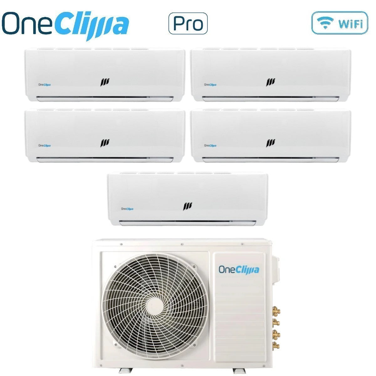 oneclima condizionatore oneclima penta split inverter serie pro 99121212 con mlt42x5y24 r 32 wi fi optional 90009000120001200012000