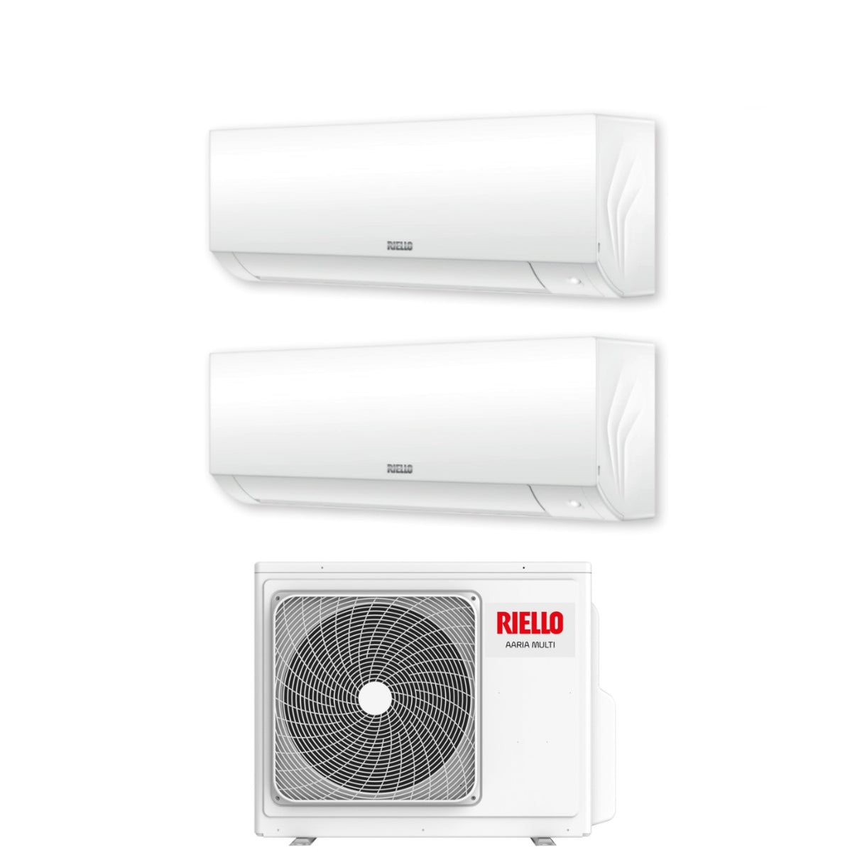 Climatiseur split Riello Inverter AARIA PLUS I série 12+18 avec AARIA MULTI 475 PI R-32 Wi-Fi intégré 12000+18000