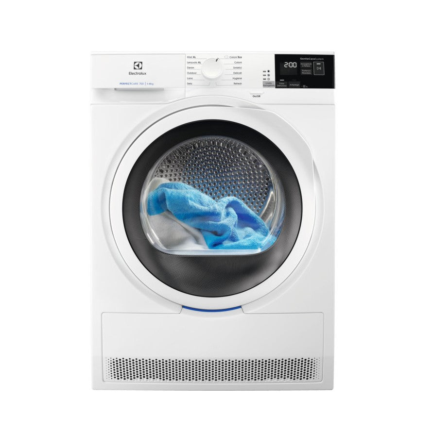 asciugatrice a pompa di calore electrolux 8 kg ew7hw842 lxpxa 59 6x63 8x85 perfectcare 700 sensicare system ecoflow partenza ritardata classe a__