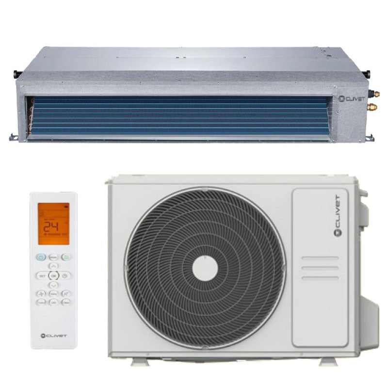 climatizzatore condizionatore clivet inverter canalizzato canalizzabile duct 2 30000 btu id3 xy r 32 wi fi optional con telecomando a infrarossi