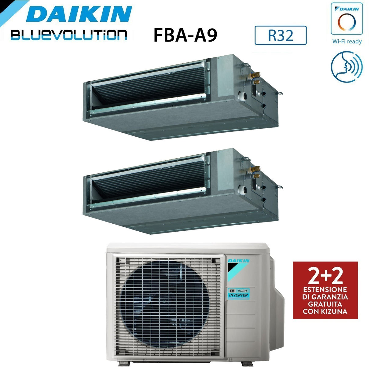 climatizzatore condizionatore daikin bluevolution dual split canalizzato 12_12 con 3mxm68n r 32 wi fi optional 12000_12000 garanzia italiana