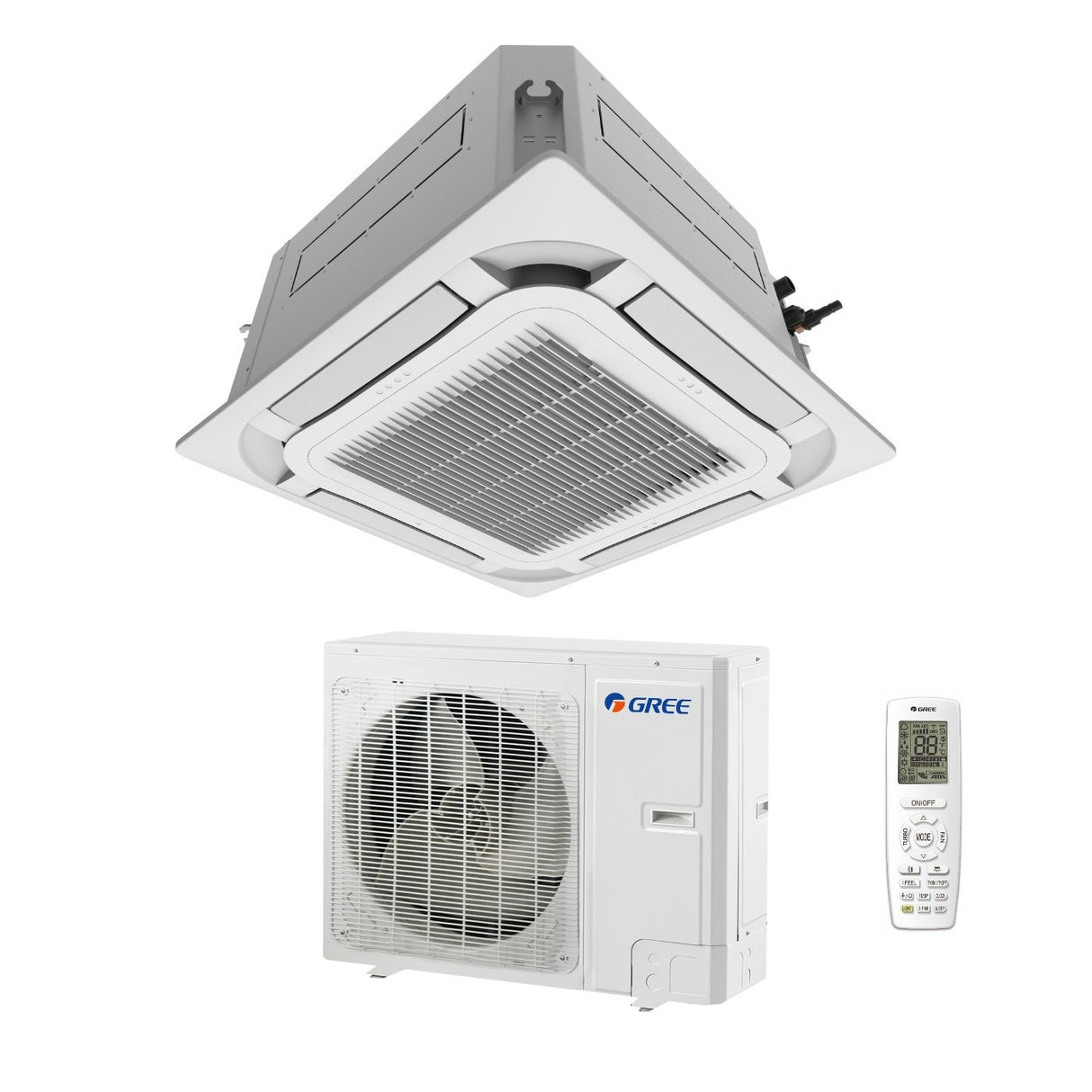 climatizzatore condizionatore gree a cassetta a 8 vie 48000 btu gud140t a t r 32 wi fi optional trifase con telecomando e pannello incluso novita