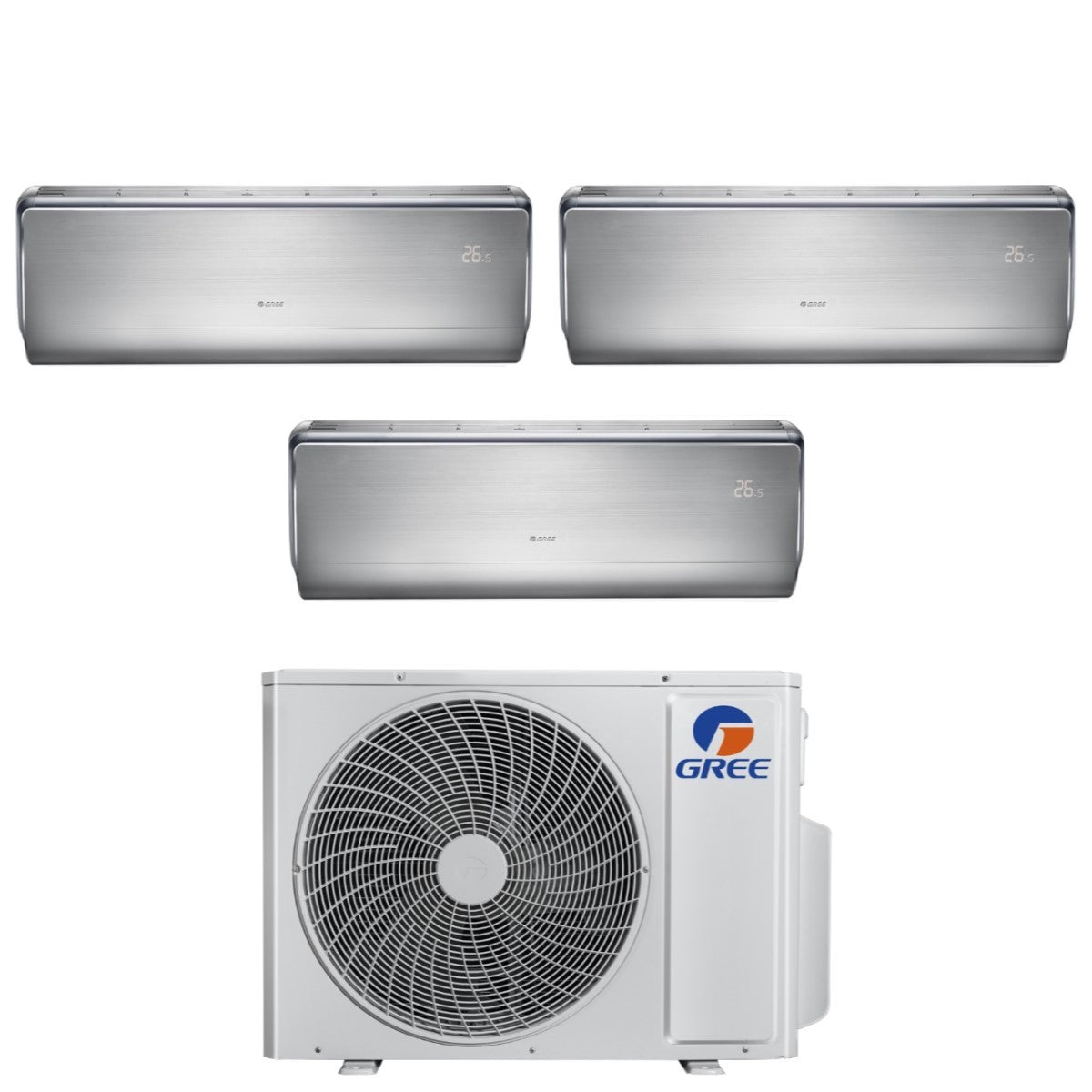 climatizzatore condizionatore gree trial split inverter serie u crown 12_12_12 con gwhd 24 nk6oo r 32 wi fi integrato 12000_12000_12000