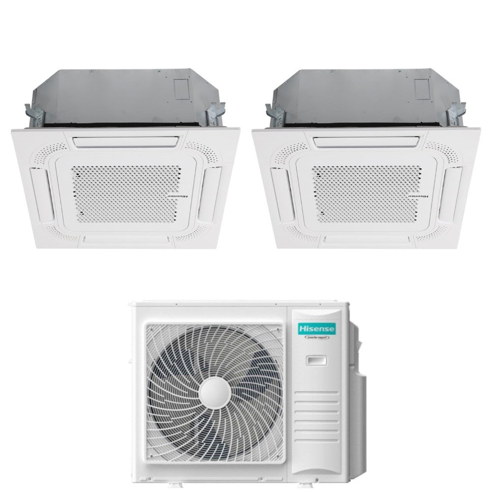 climatizzatore condizionatore hisense dual split a cassetta 12_18 con 4amw105u4raa r 32 12000_18000