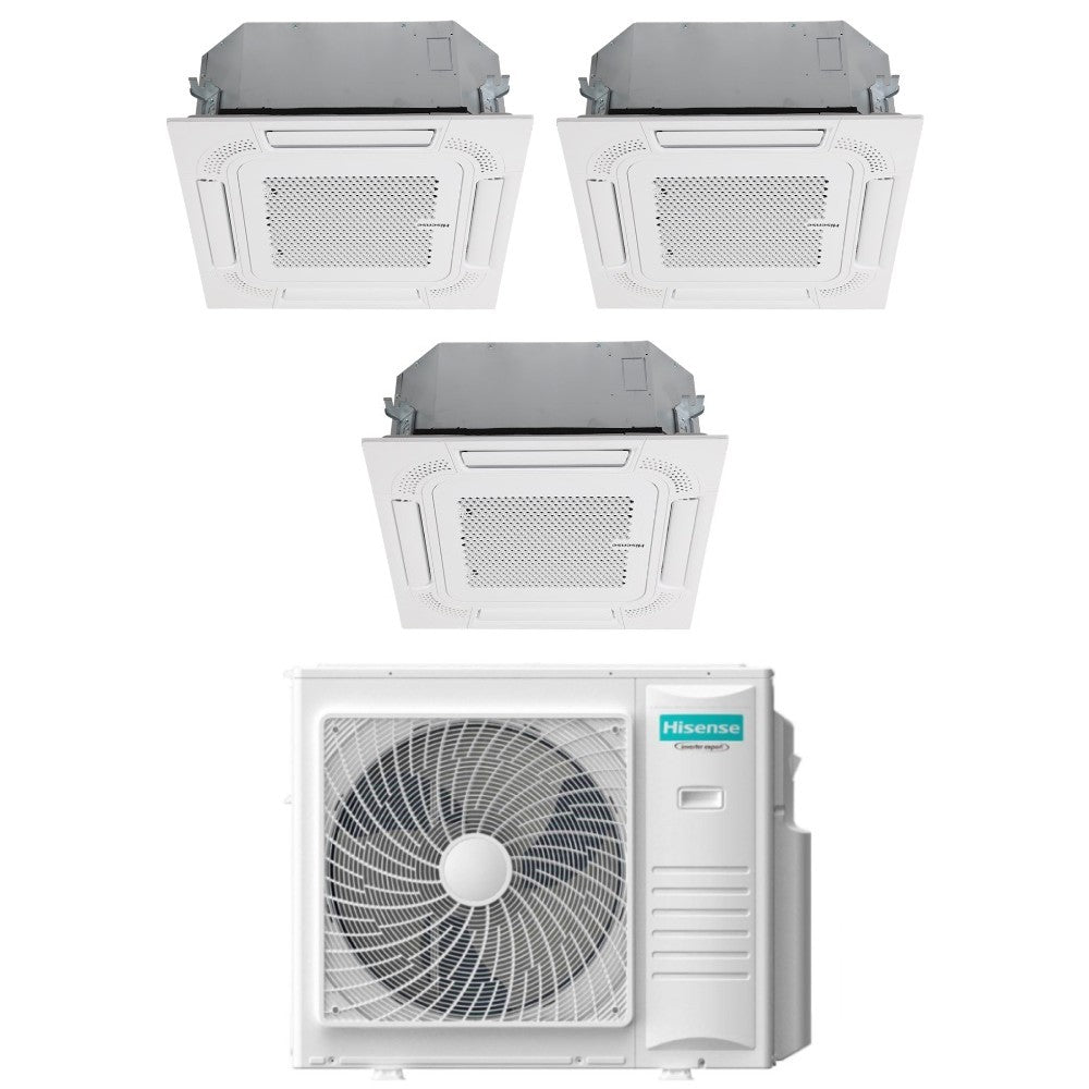 climatizzatore condizionatore hisense trial split a cassetta 12_12_18 con 4amw105u4raa r 32 12000_12000_18000