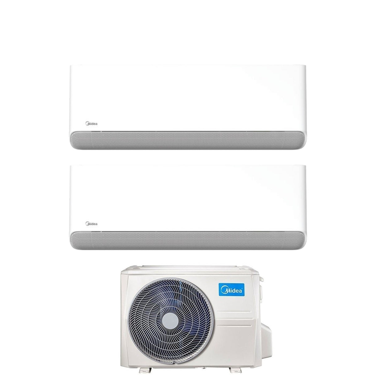 climatizzatore condizionatore midea dual split inverter serie breezeless e 9+12 con m2oe 18hfn8 q r 32 wi fi integrato 9000+12000