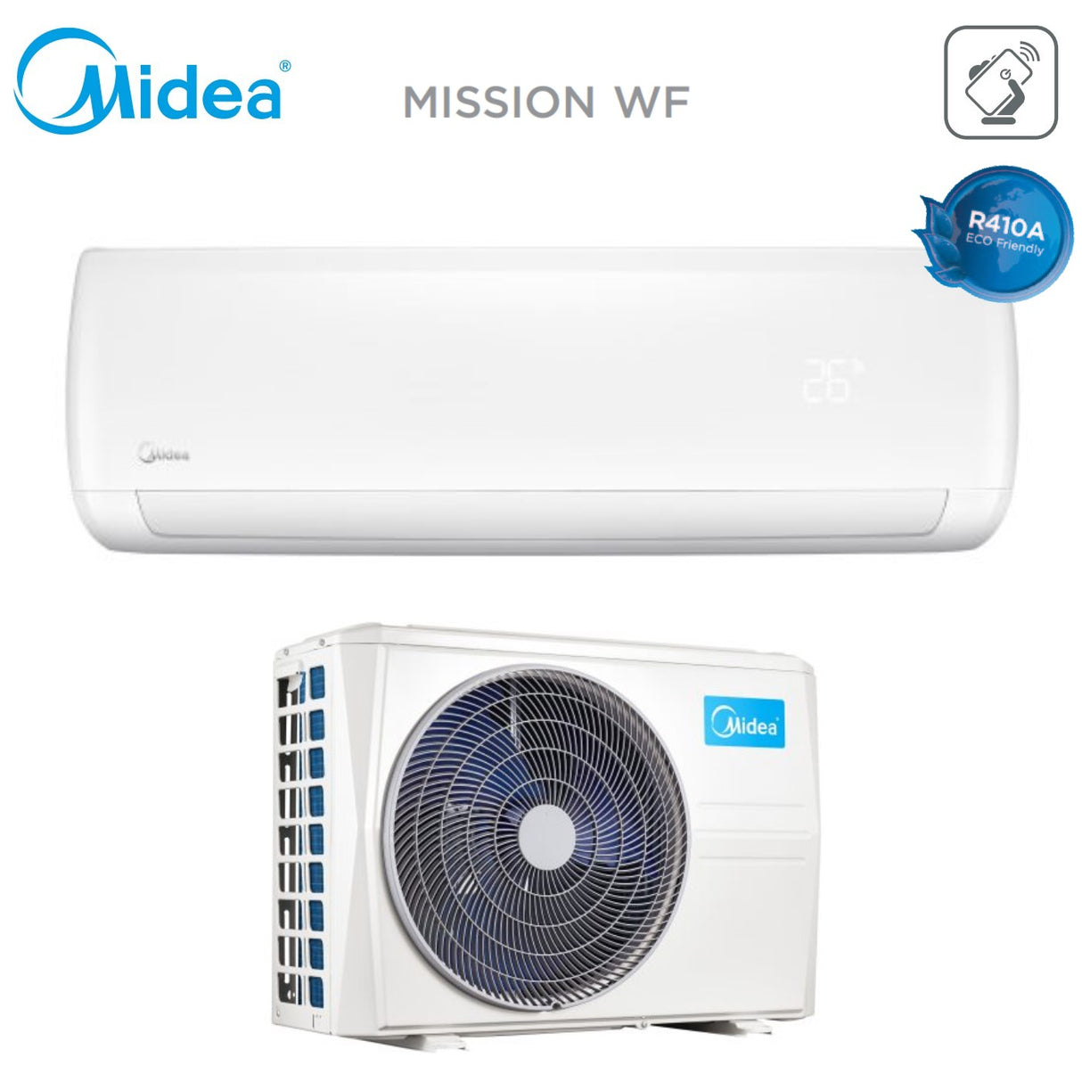 climatizzatore condizionatore midea inverter serie mission wf 53 18000 btu classe a___ wi fi optional