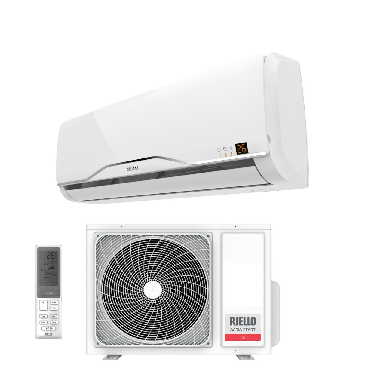 climatizzatore condizionatore riello inverter serie aaria start 24000 btu amw70st r 32 classe a__ wi fi optional