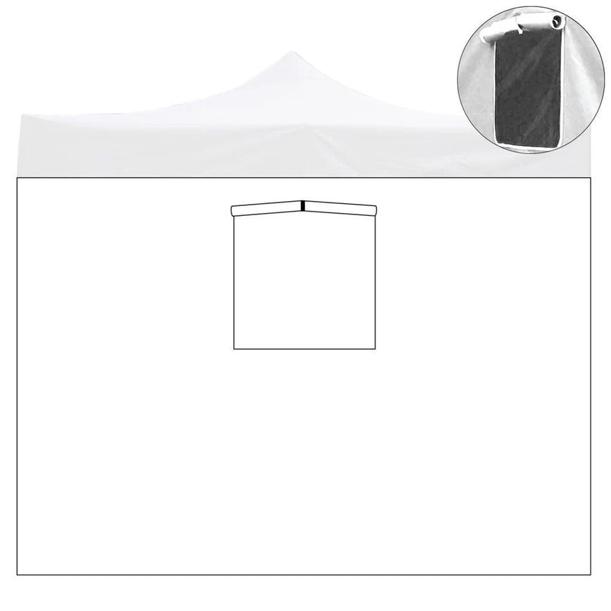 divina garden telo laterale per gazebo market pro 3x2 con finestra avvolgibile richiudibile bianco ean 8056157808886