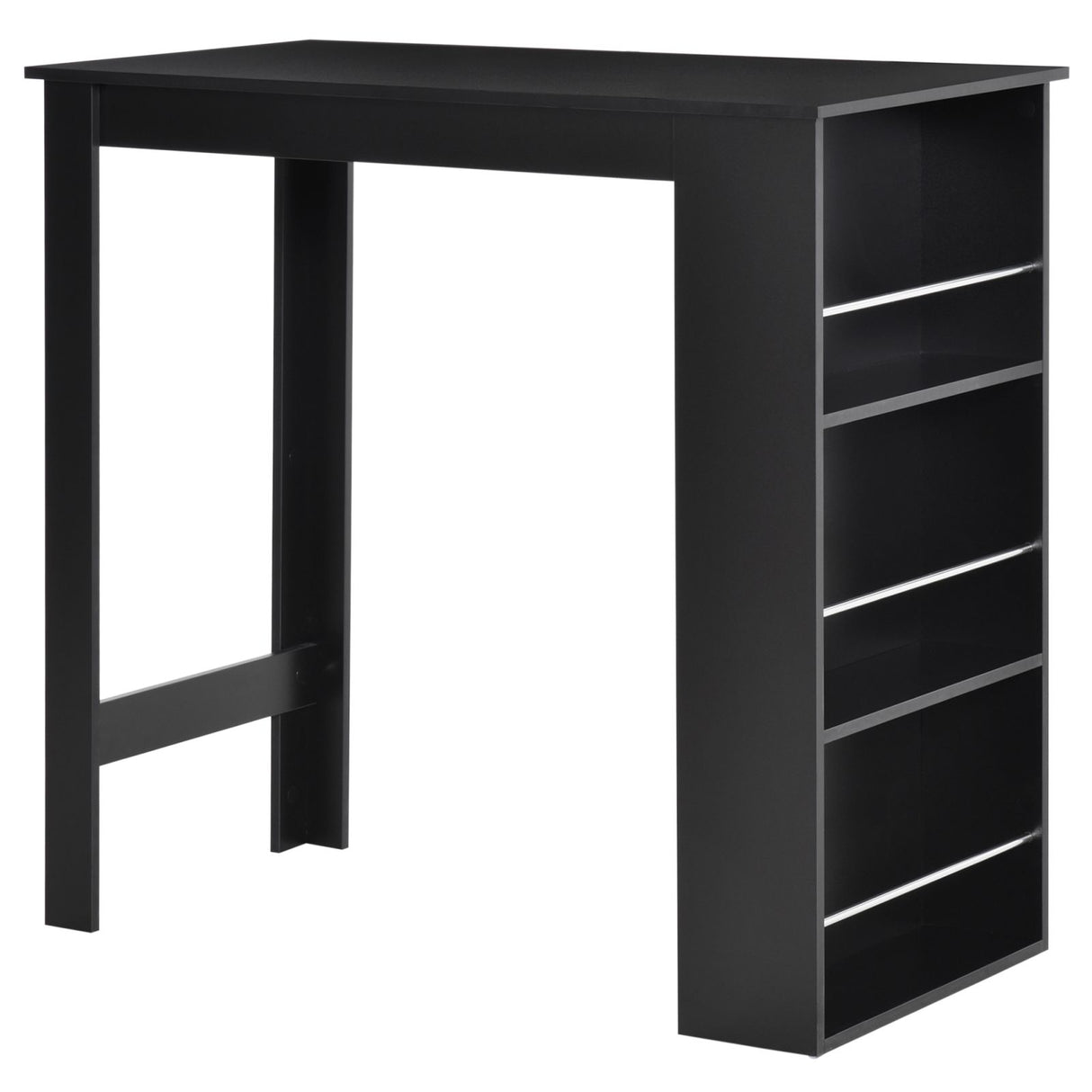easycomfort easycomfort bancone da cucina tavolo alto con 3 mensole in legno tavolo da bar cucina arredamento moderno casa e bar 112x57x106cm nero