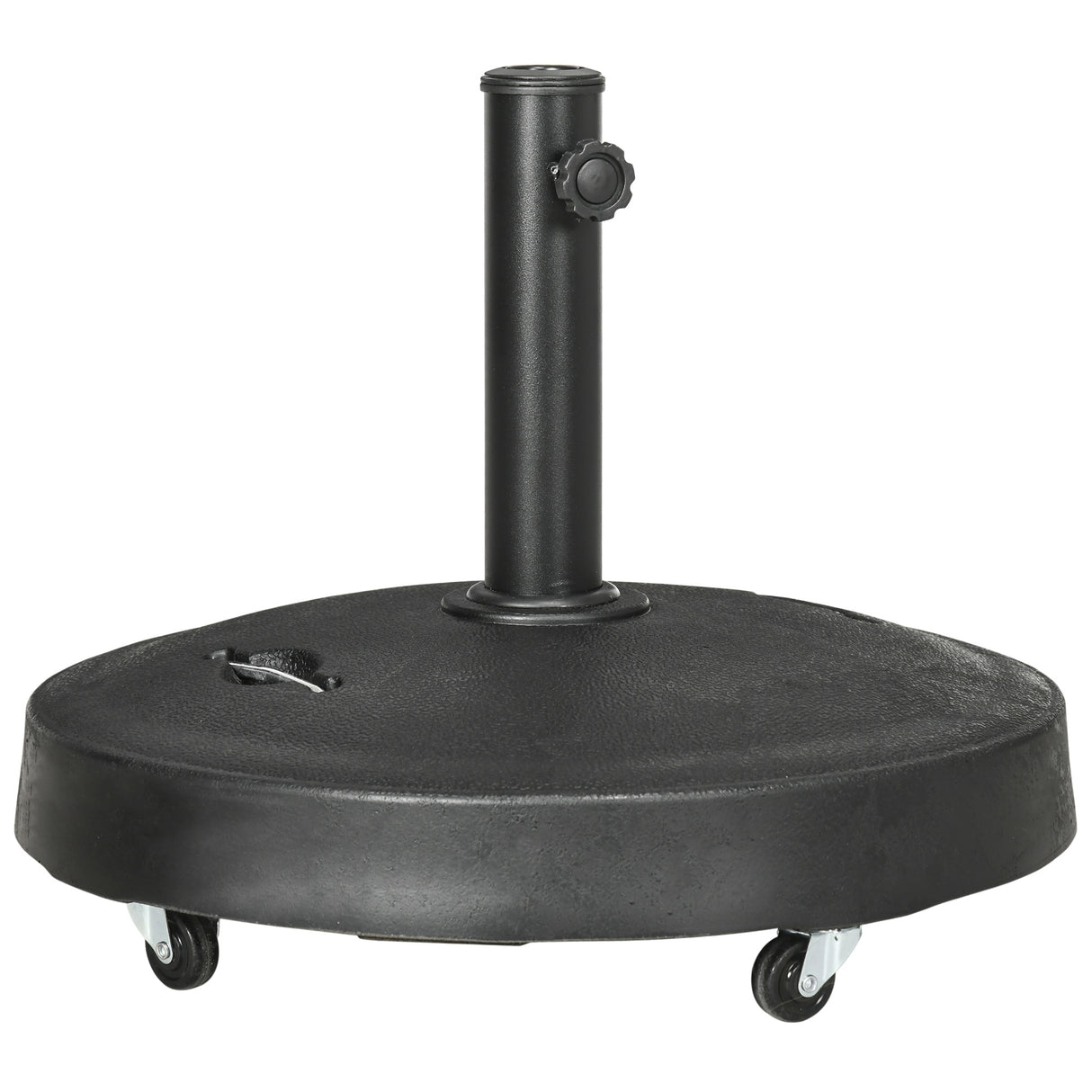 easycomfort easycomfort base per ombrellone da 23 5kg con 2 manovelle e rotelle in resina e acciaio 53x41 cm nera