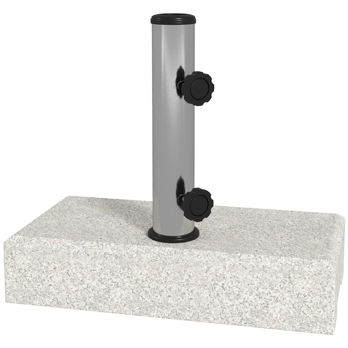 easycomfort easycomfort base per ombrellone da giardino 25kg per pali da 32mm 38mm e 48mm in granito e acciaio inox 45x22 5x40 cm grigia