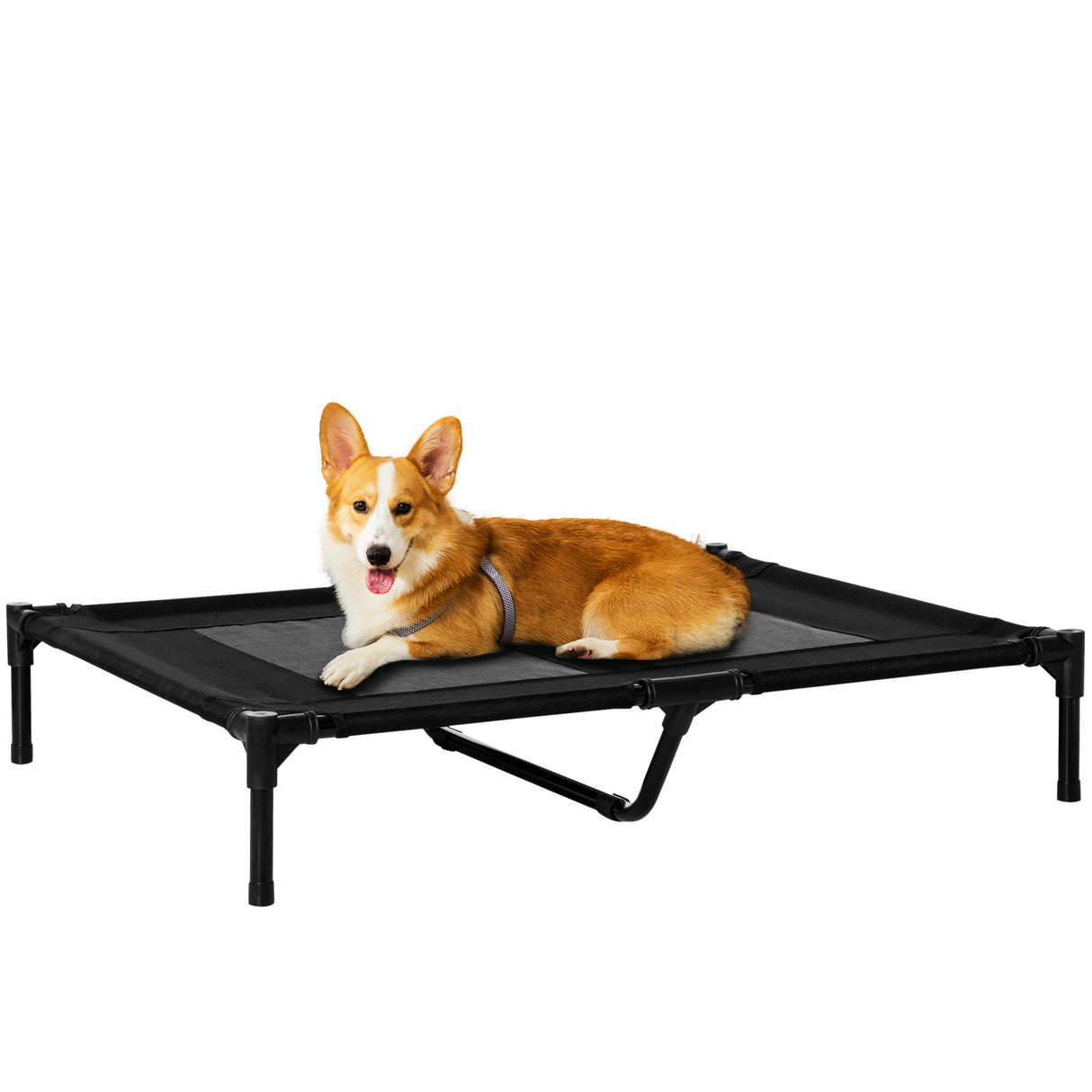 easycomfort easycomfort brandina per cani grandi in metallo e tessuto oxford con borsa di trasporto 92x76x18cm nero